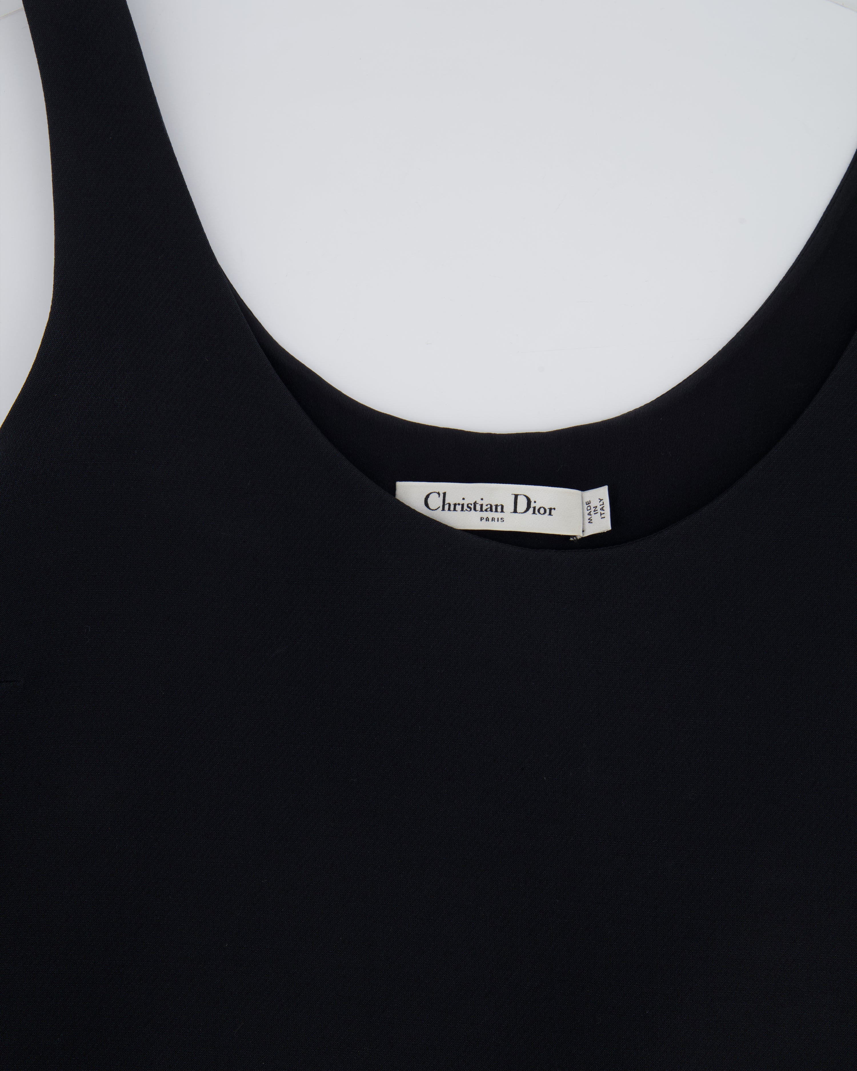 Dior Black Sleeveless Wool and Silk Mini Dress Size FR 40 (UK 12) RRP £2,000