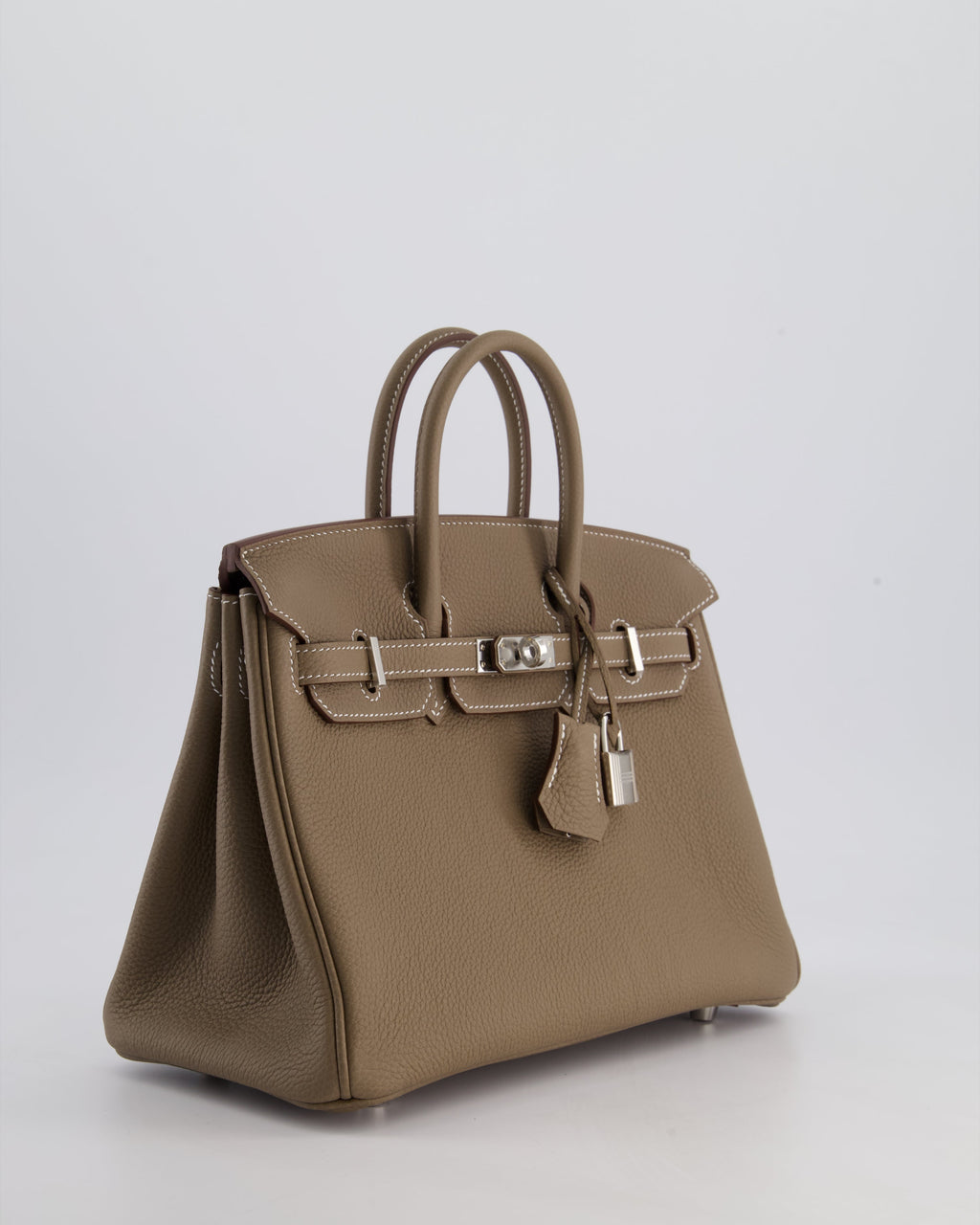 Hermès Birkin 25 Retourne Bag in Etoupe Togo Leather with Palladium Hardware
