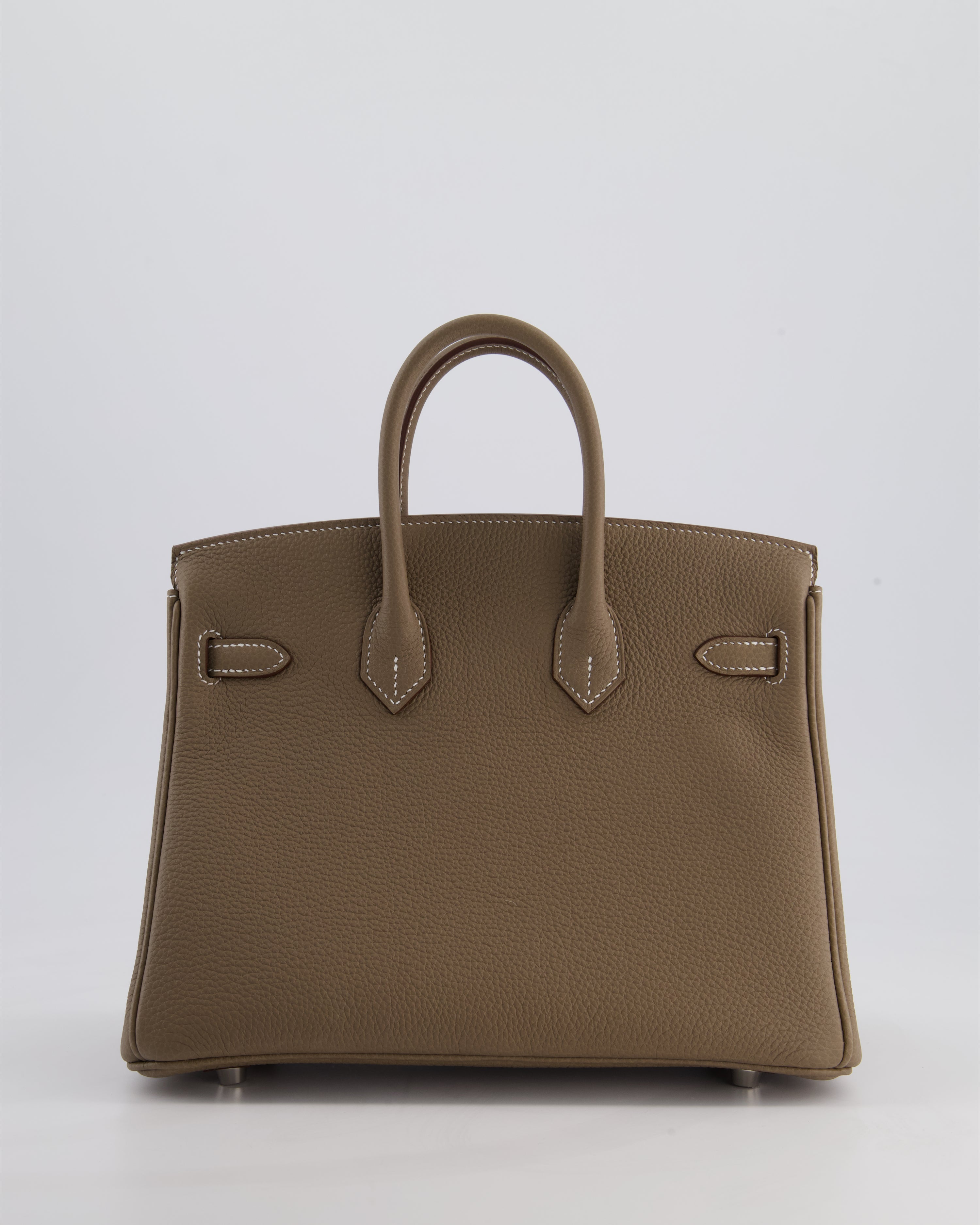 Hermès Birkin 25 Retourne Bag in Etoupe Togo Leather with Palladium Hardware