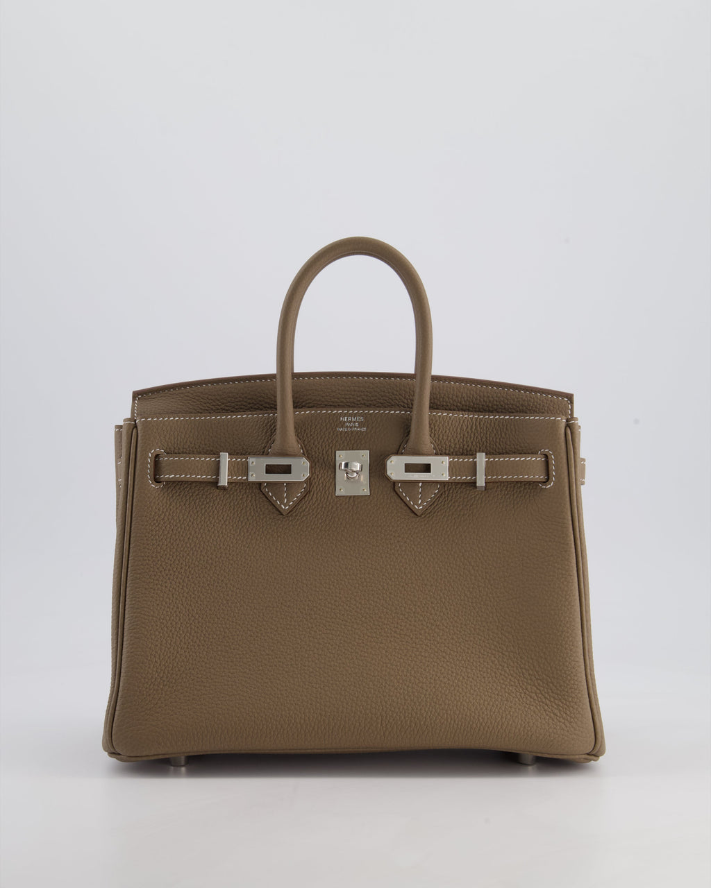 Hermès Birkin 25 Retourne Bag in Etoupe Togo Leather with Palladium Hardware