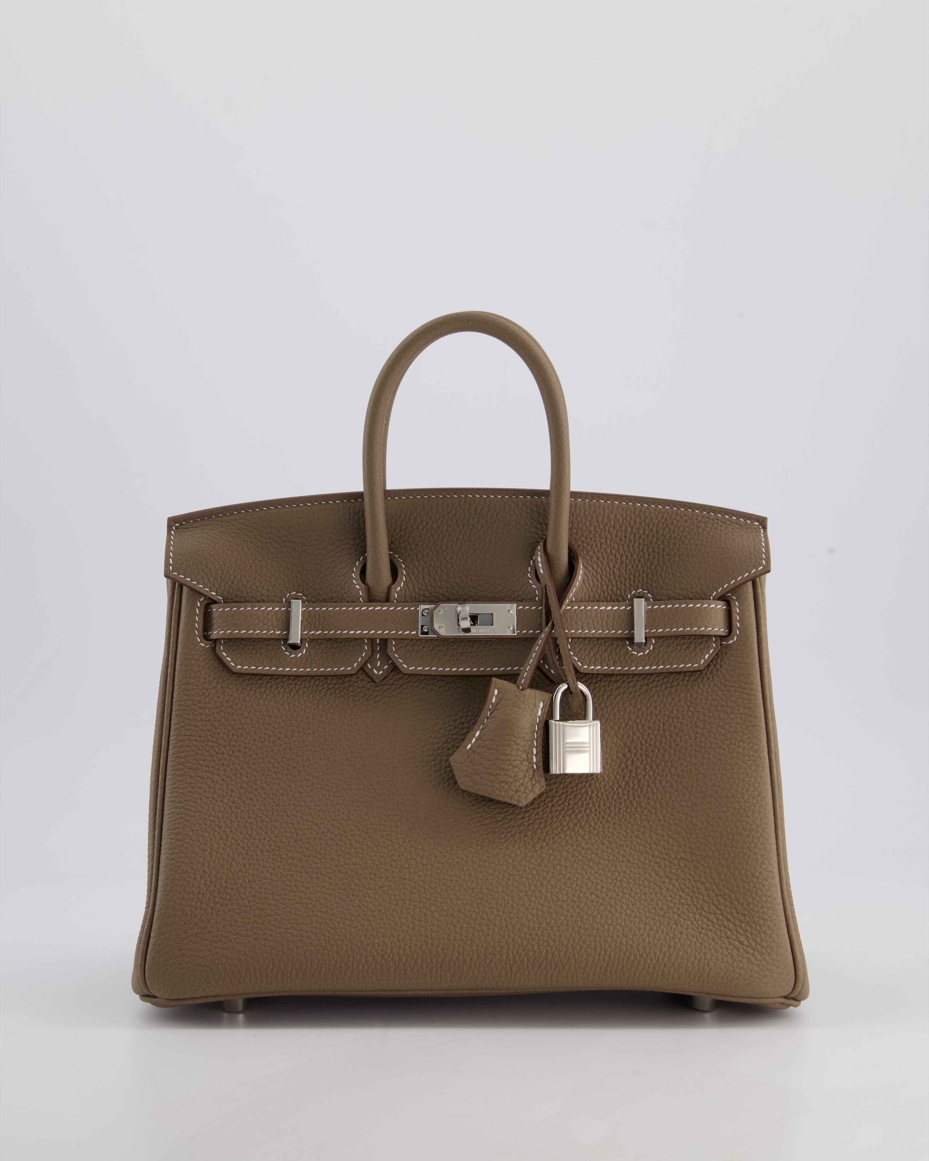Hermès Birkin 25 Retourne Bag in Etoupe Togo Leather with Palladium Hardware
