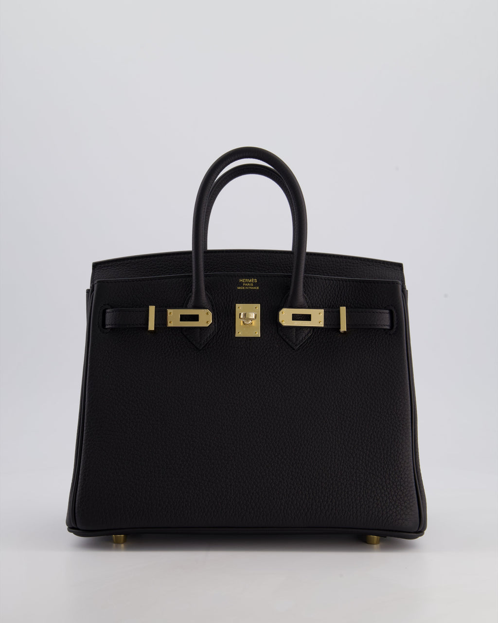 *SUPER RARE* Hermès Birkin 25 Retourne Bag in Noir Togo Leather with Permbrass Hardware