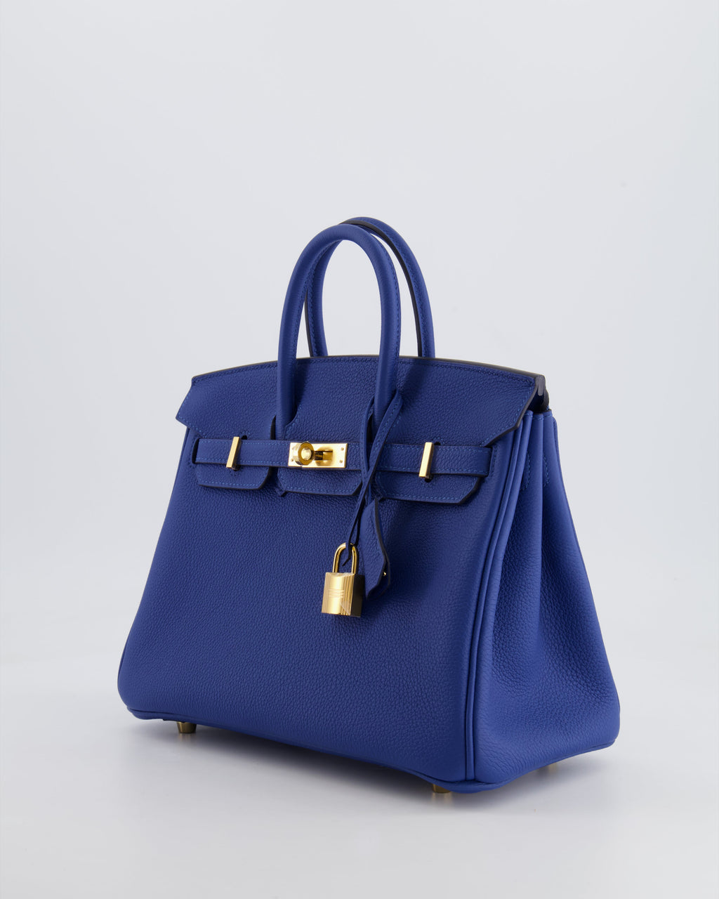 *FIRE PRICE* Hermès Birkin 25 Retourne Bag in Bleu France Togo Leather with Gold Hardware