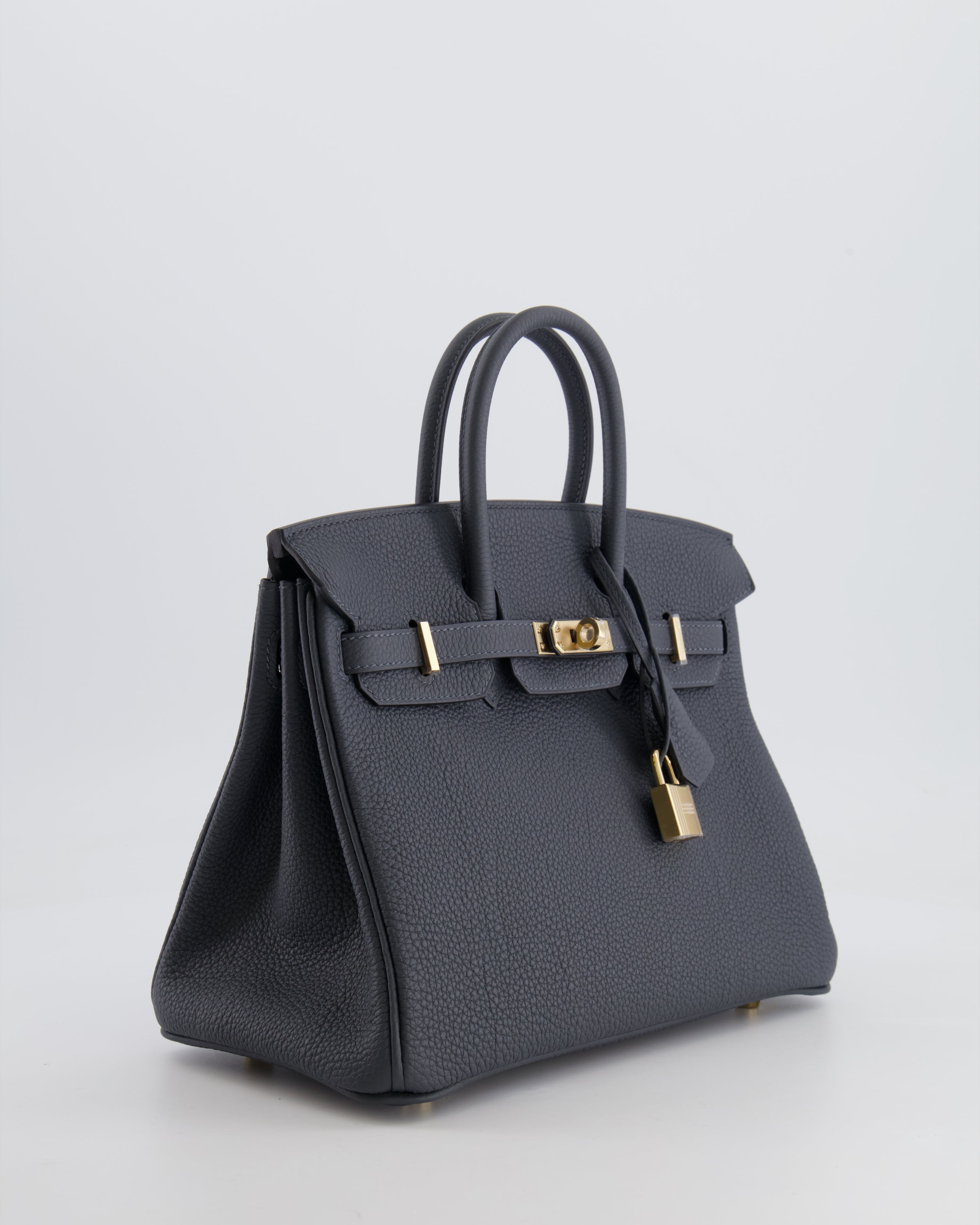 Hermès Birkin 25 Retourne Bag in Gris Misty Togo Leather with Permabrass Hardware