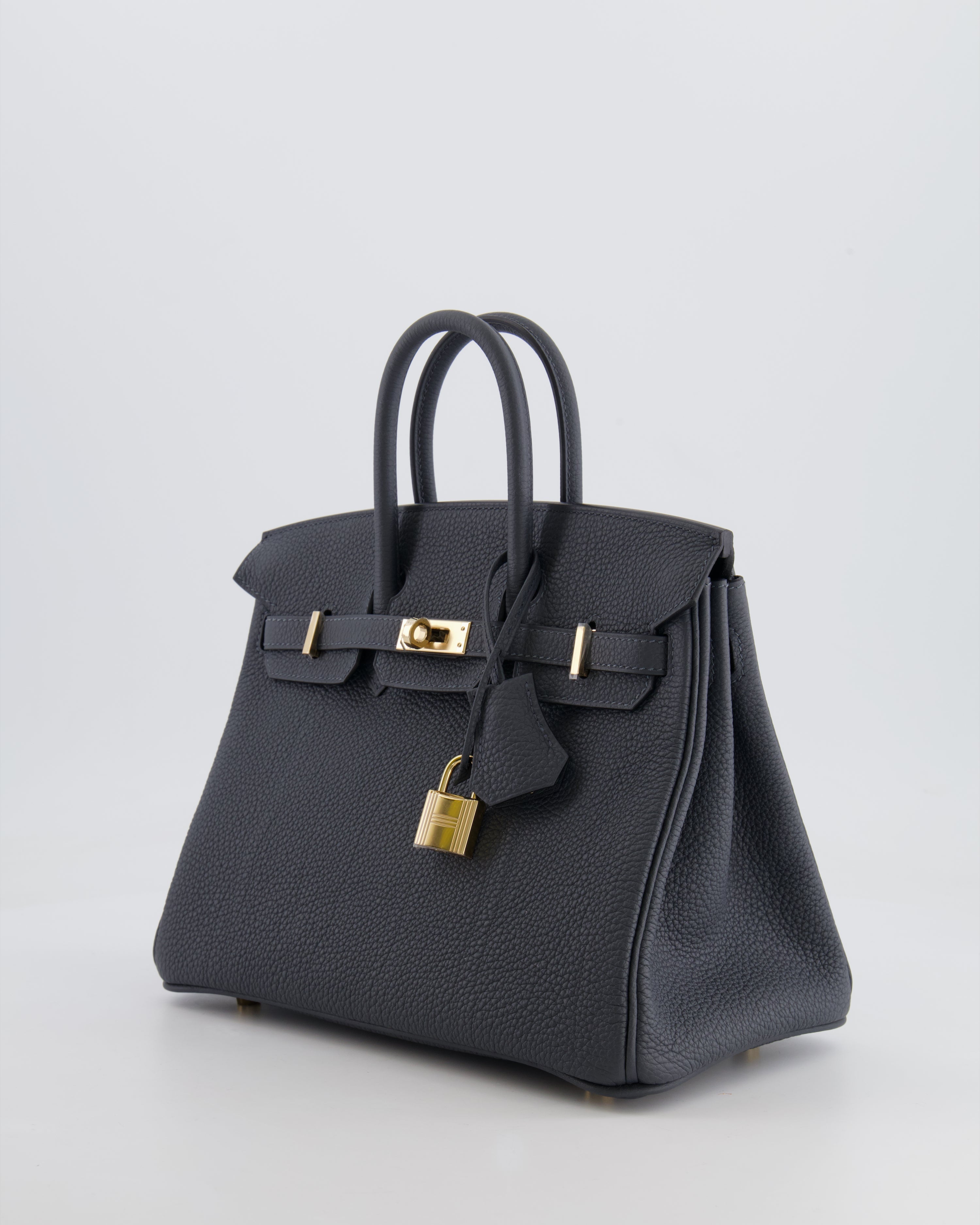 Hermès Birkin 25 Retourne Bag in Gris Misty Togo Leather with Permabrass Hardware