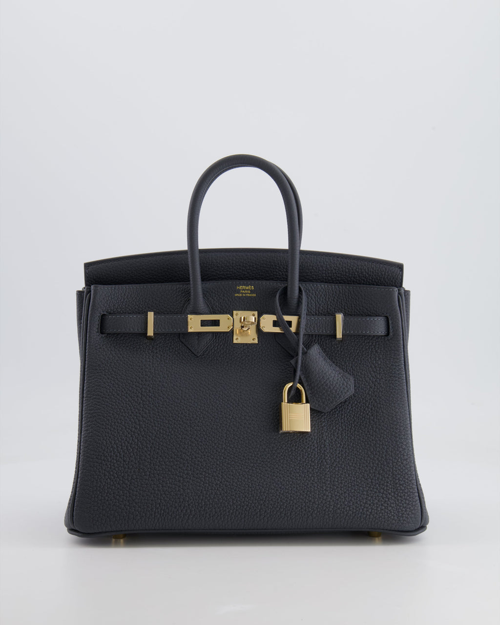 Hermès Birkin 25 Retourne Bag in Gris Misty Togo Leather with Permabrass Hardware