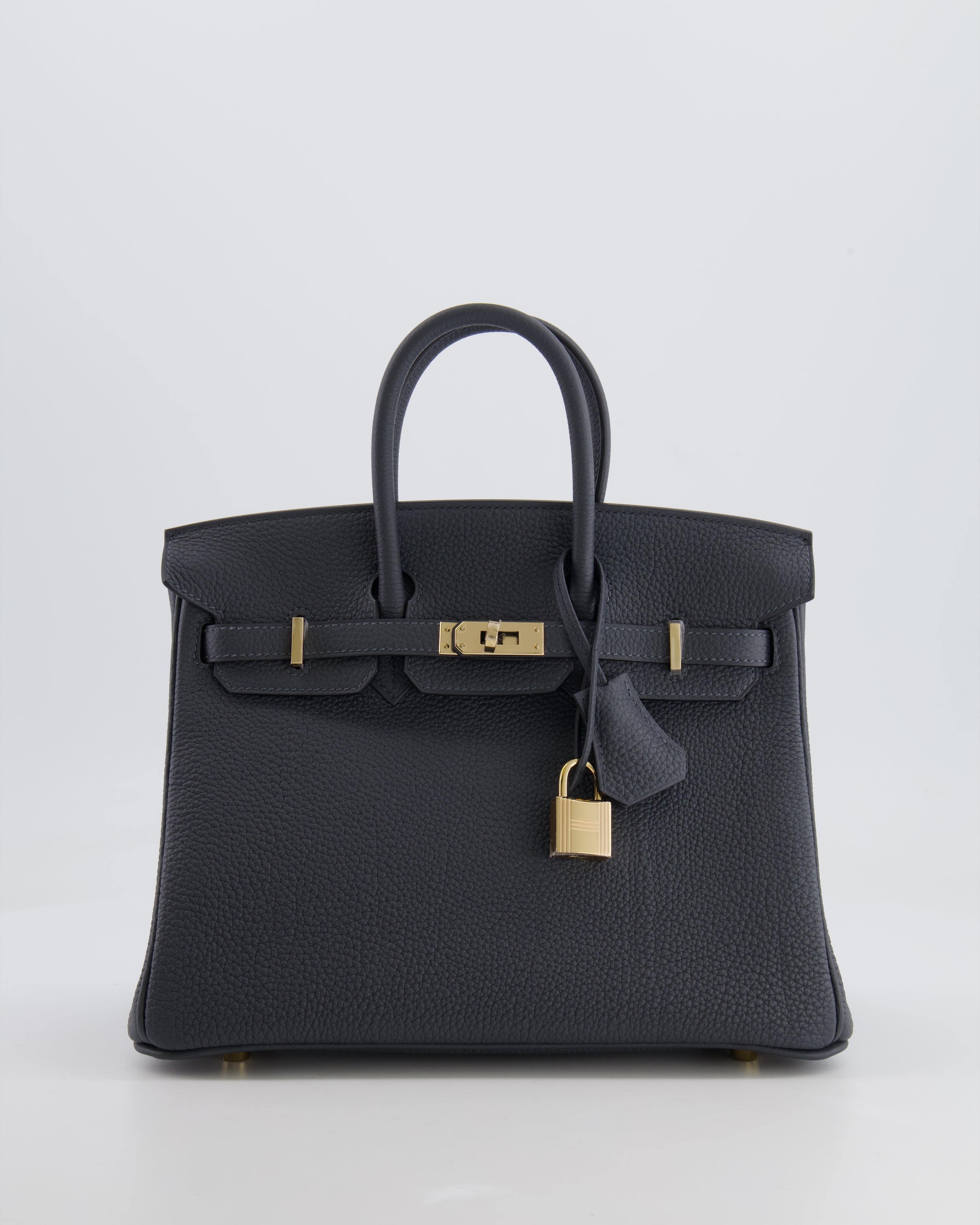 Hermès Birkin 25 Retourne Bag in Gris Misty Togo Leather with Permabrass Hardware