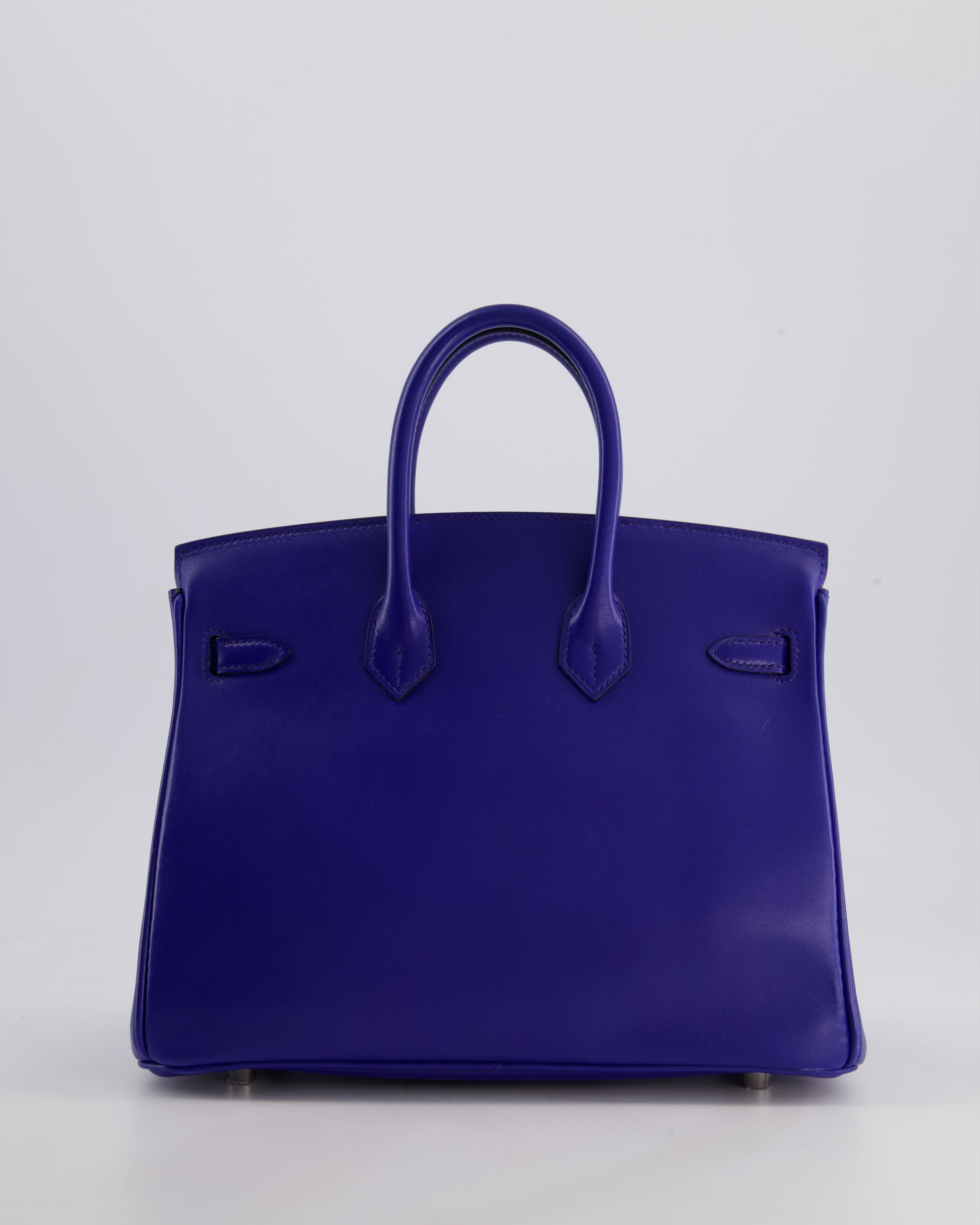 Hermès Birkin 25 Retourne Bag in Bleu Electric Tadelakt Leather with Palladium Hardware