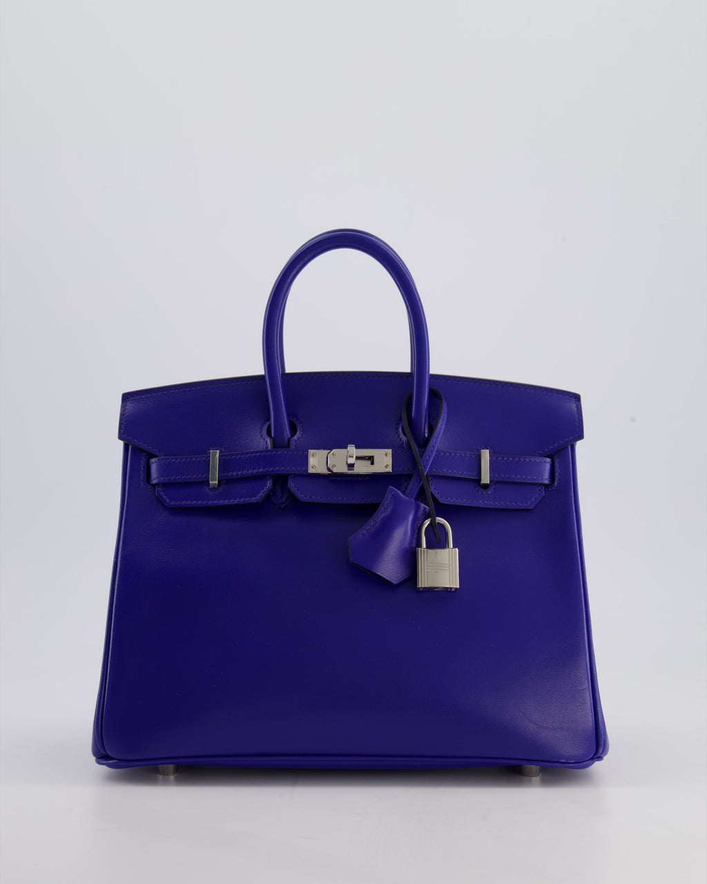 Hermès Birkin 25 Retourne Bag in Bleu Electric Tadelakt Leather with Palladium Hardware
