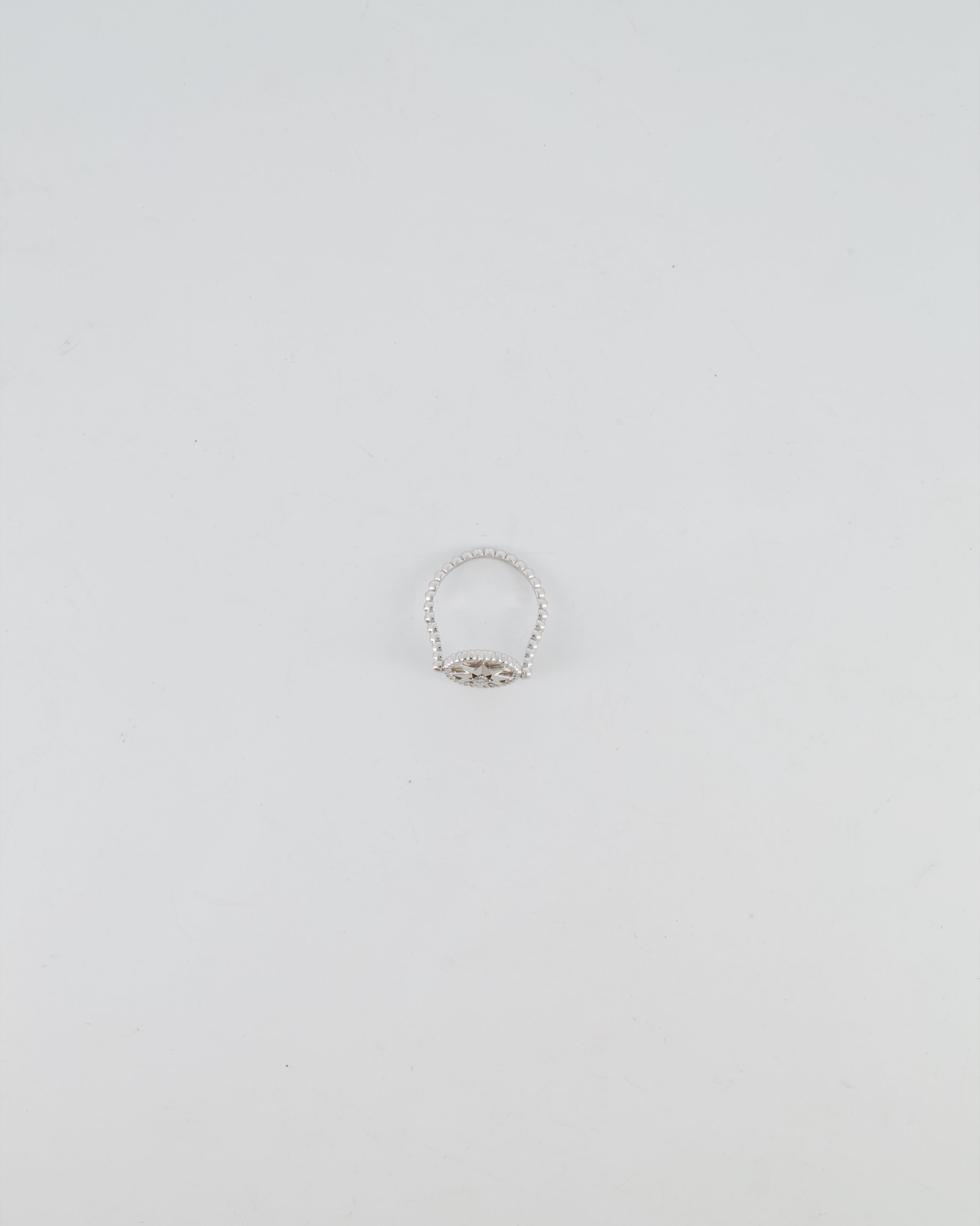 Dior Rose des Vents Ring in White Gold with Diamond and Mother-of-Pearl Size 54 RRP £2,550
