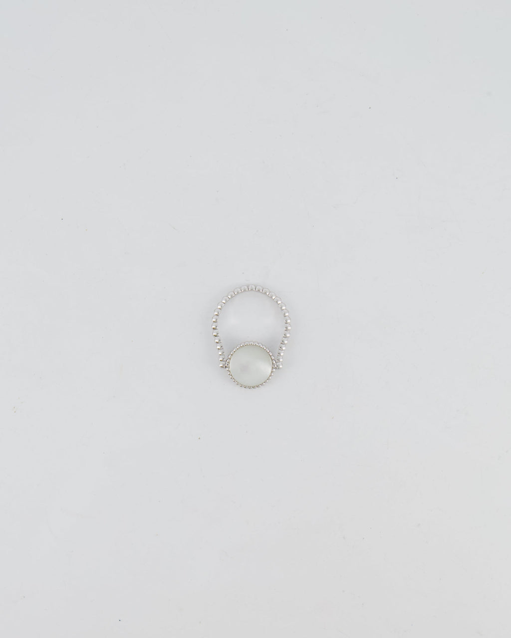Dior Rose des Vents Ring in White Gold with Diamond and Mother-of-Pearl Size 54 RRP £2,550