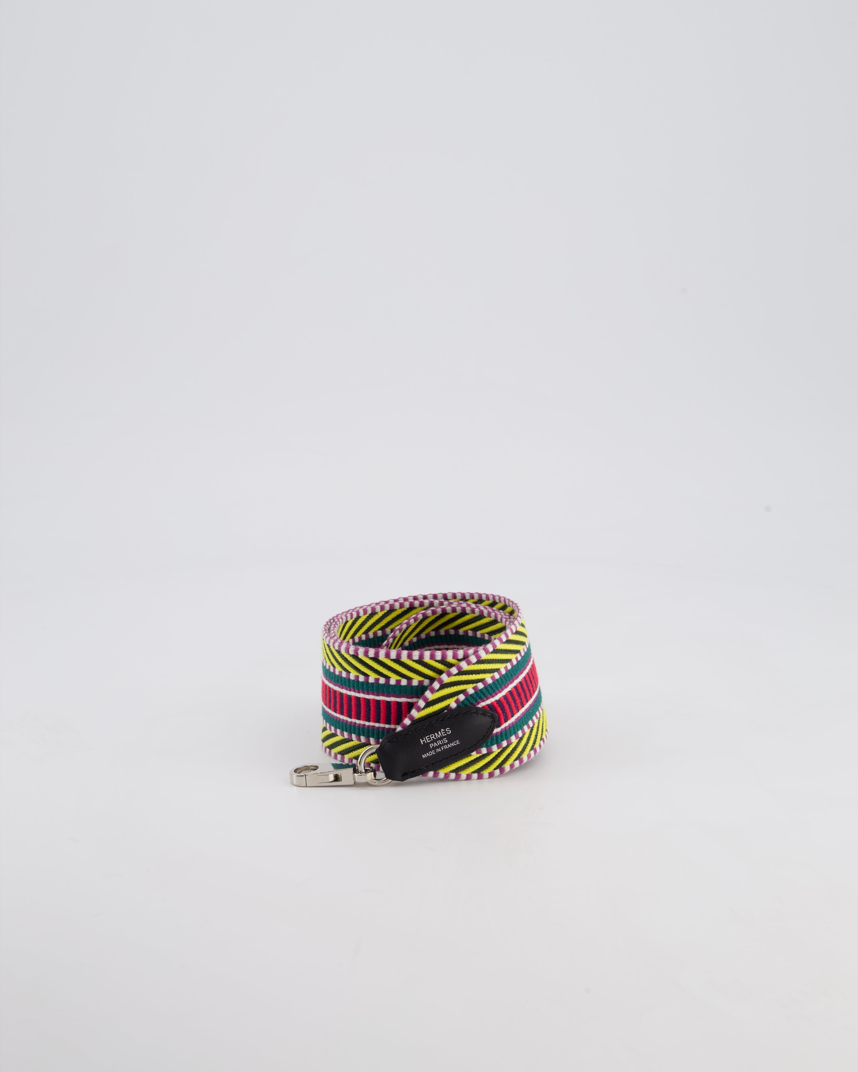 Hermès Multi Colour Canvas Sangle Cavale 50MM Bag Strap with Palladium Hardware