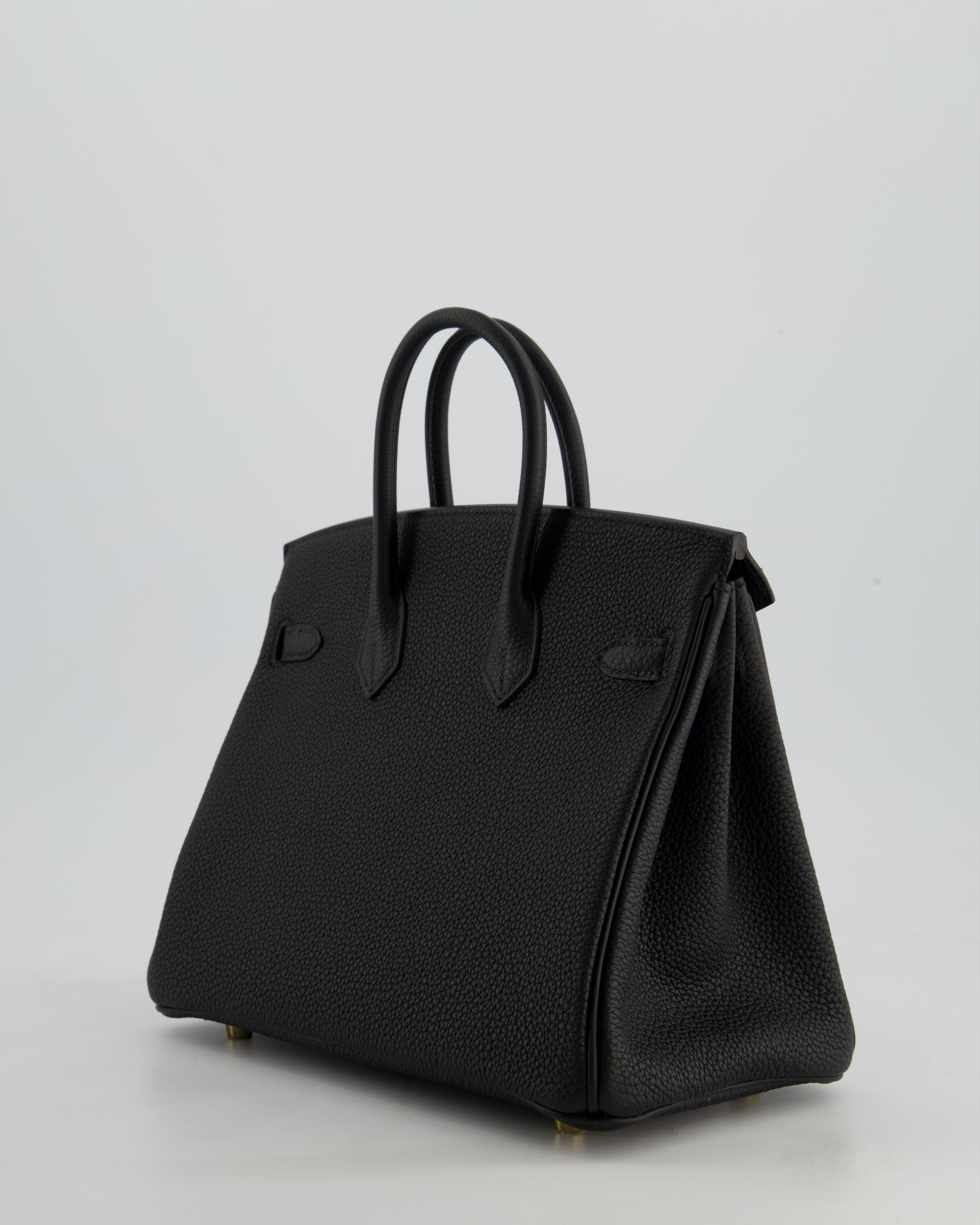 *HOLY GRAIL* Hermès Birkin 25 Retourne Bag in Noir Togo Leather with Gold Hardware