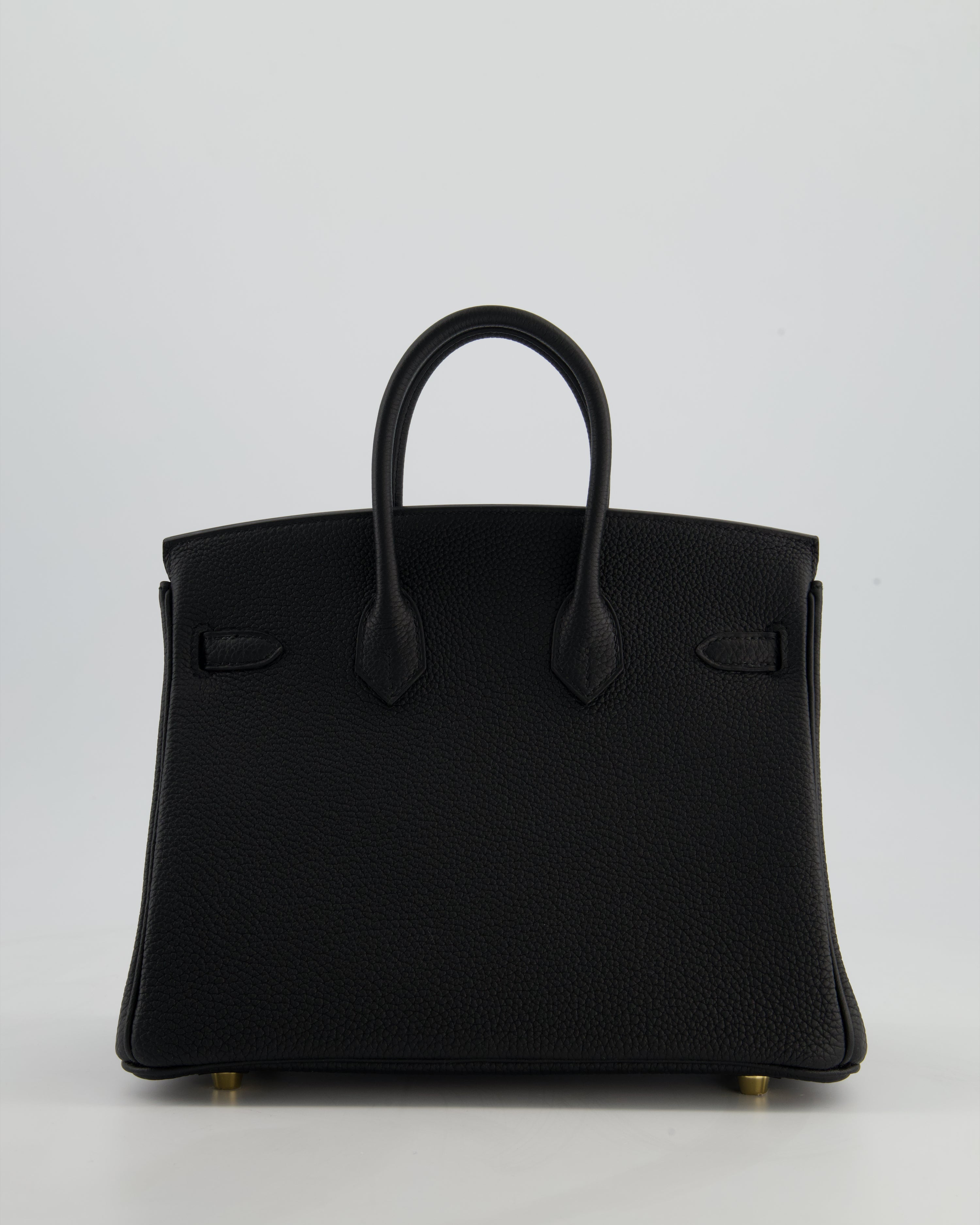 *HOLY GRAIL* Hermès Birkin 25 Retourne Bag in Noir Togo Leather with Gold Hardware