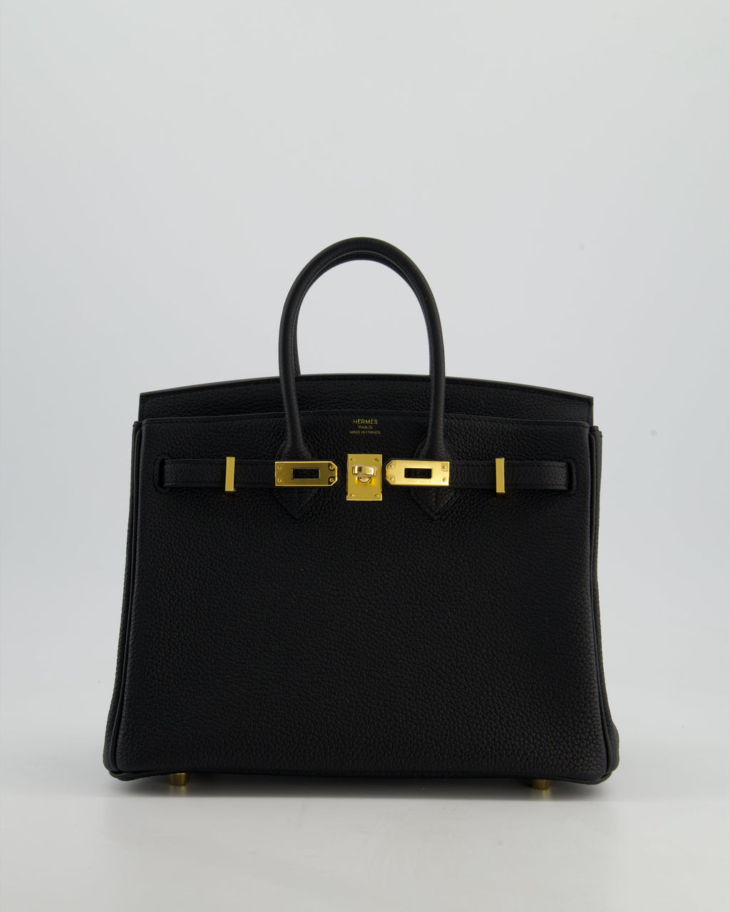 *HOLY GRAIL* Hermès Birkin 25 Retourne Bag in Noir Togo Leather with Gold Hardware
