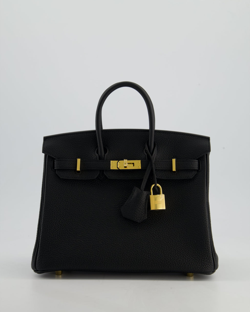 *HOLY GRAIL* Hermès Birkin 25 Retourne Bag in Noir Togo Leather with Gold Hardware
