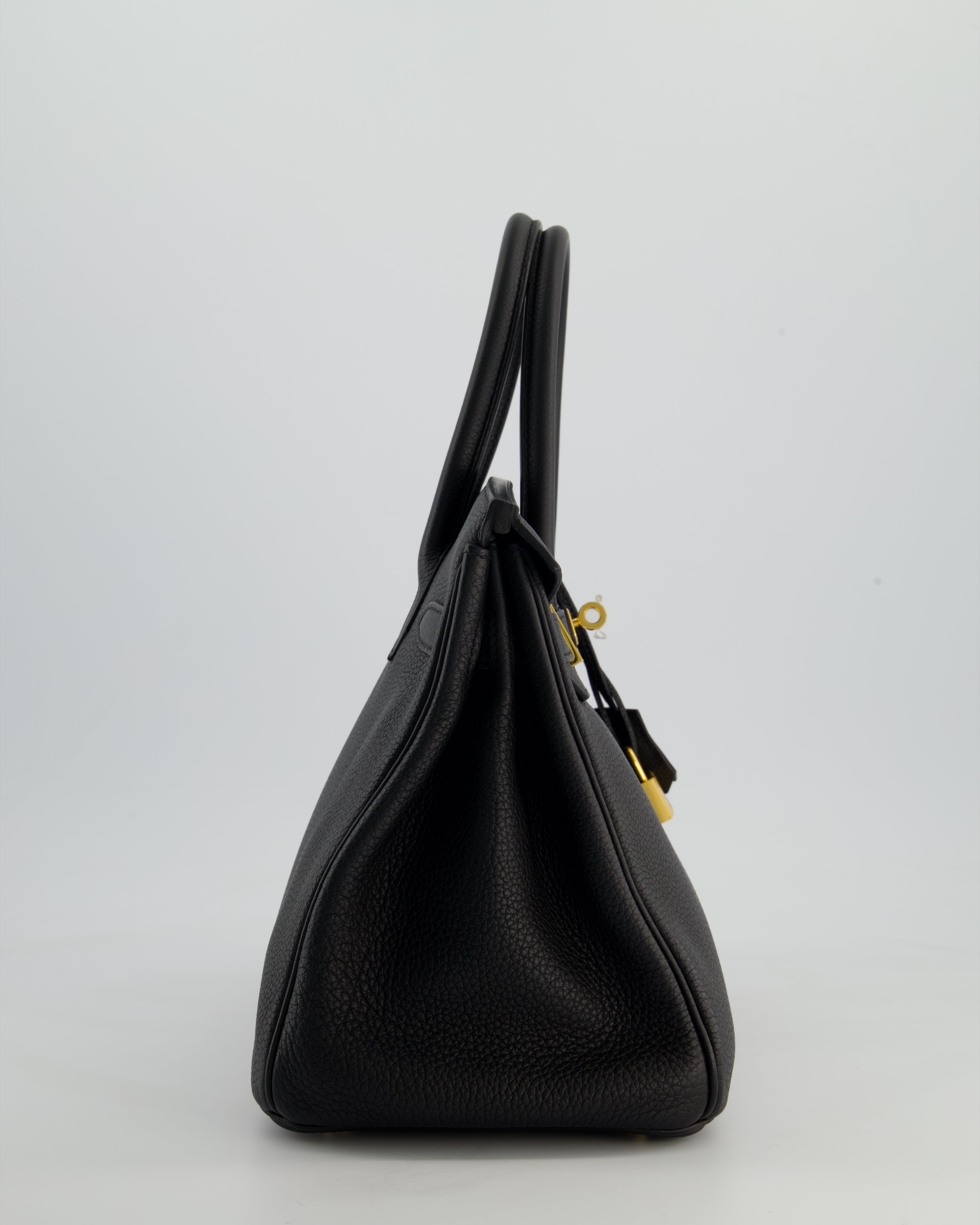 *RARE* Hermès Birkin 30 Retourne Bag in Noir Togo Leather with Gold Hardware
