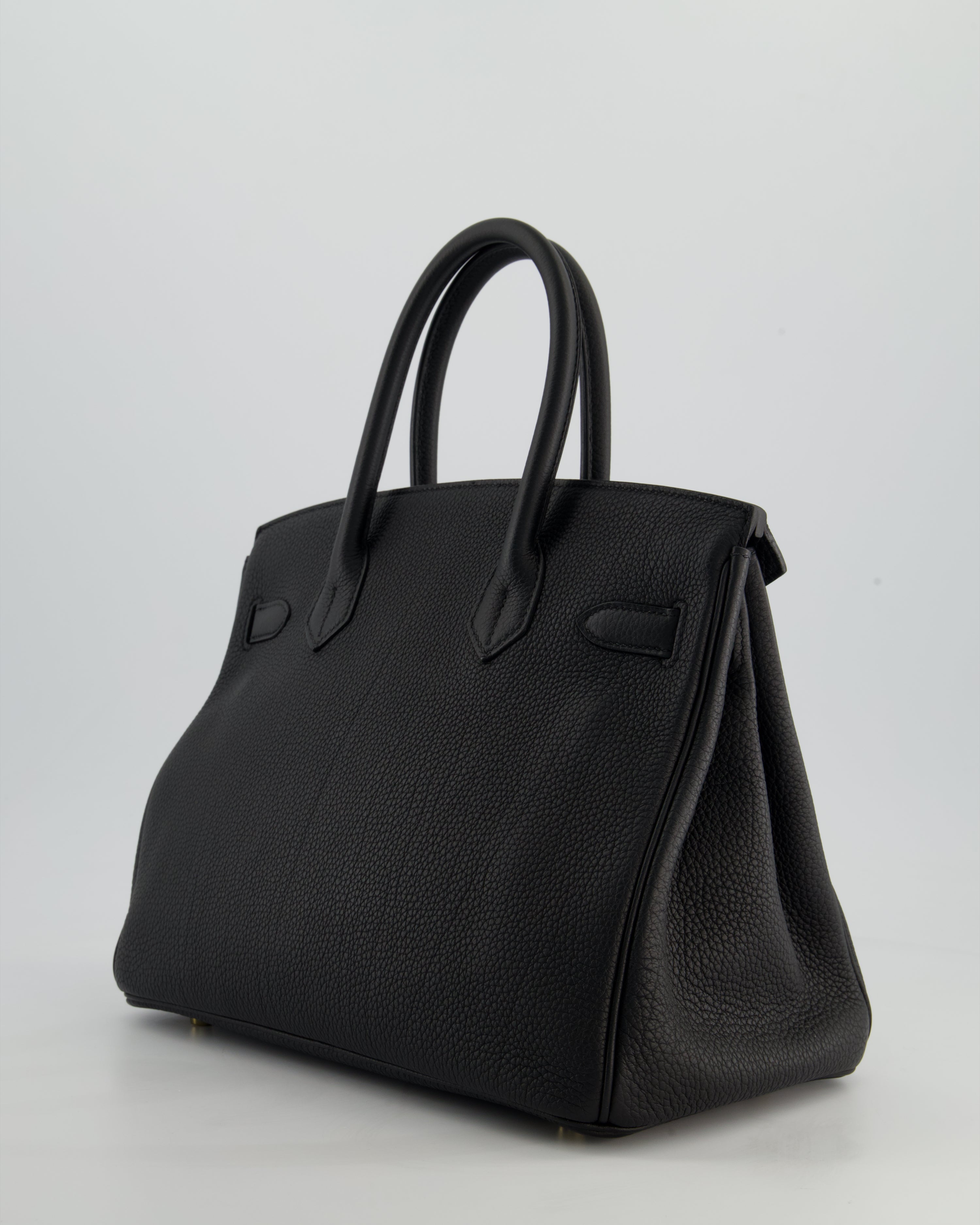 *RARE* Hermès Birkin 30 Retourne Bag in Noir Togo Leather with Gold Hardware