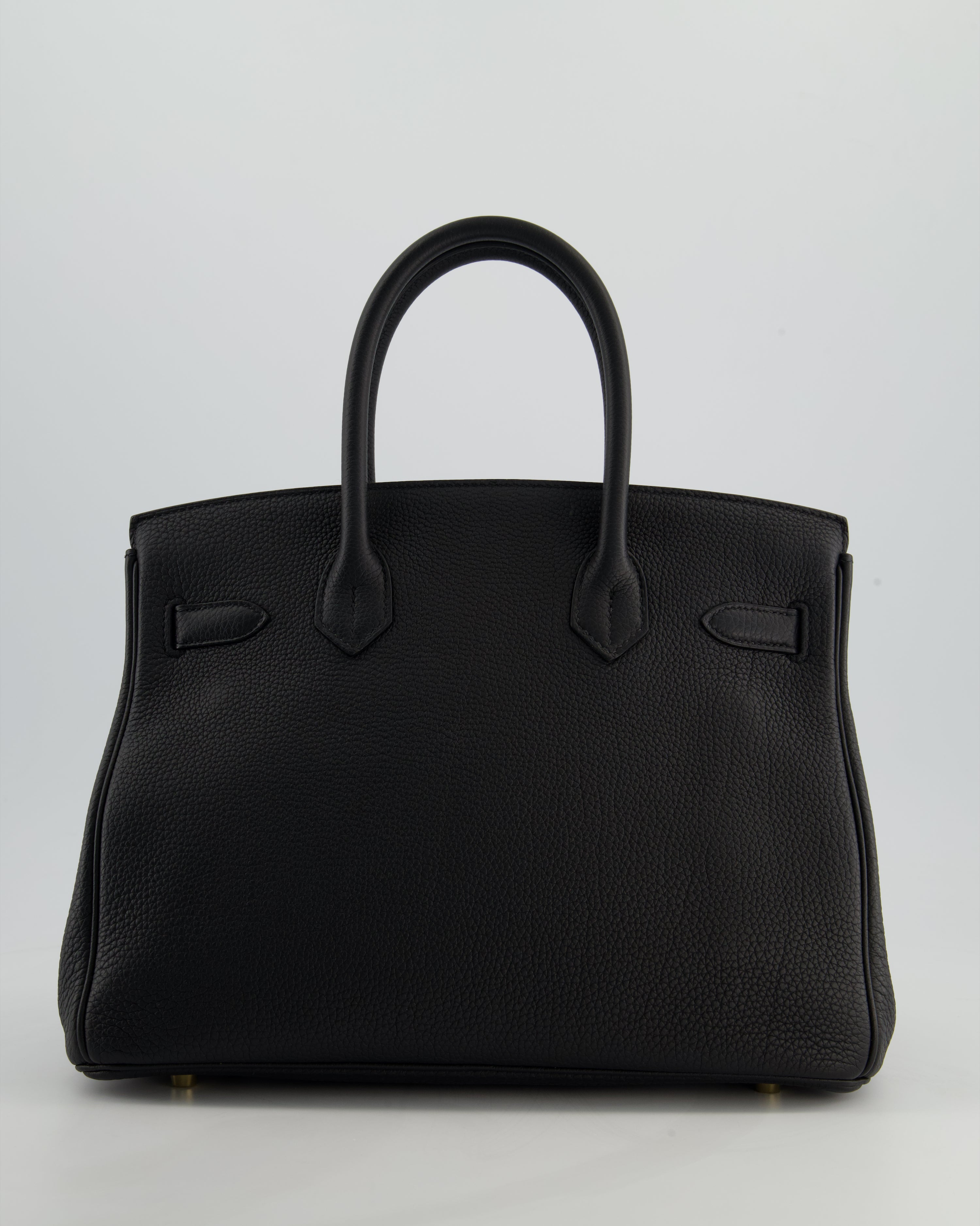 *RARE* Hermès Birkin 30 Retourne Bag in Noir Togo Leather with Gold Hardware