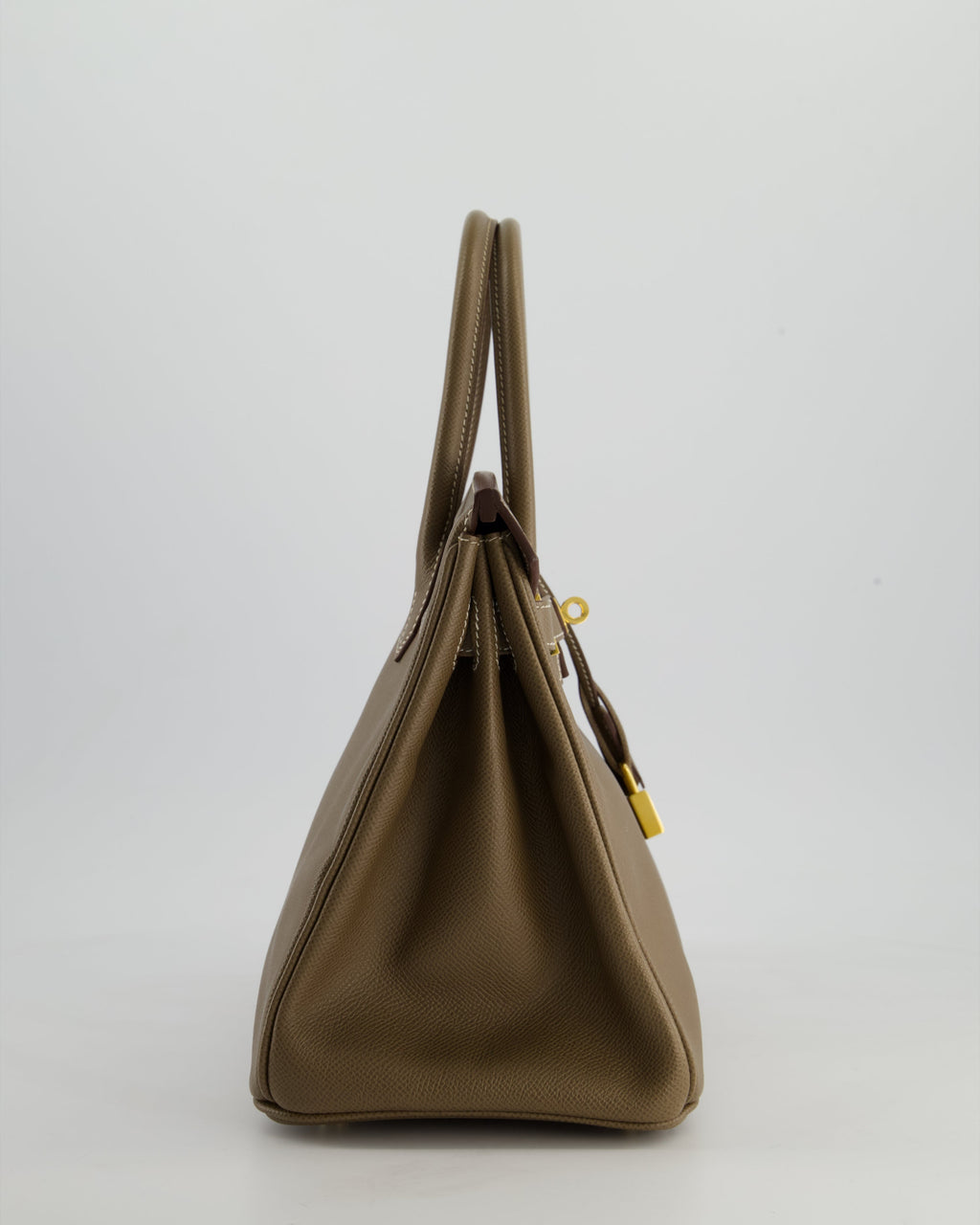 *FIRE PRICE* Hermès Birkin 30 Retourne Bag in Etoupe Epsom Leather with Gold Hardware
