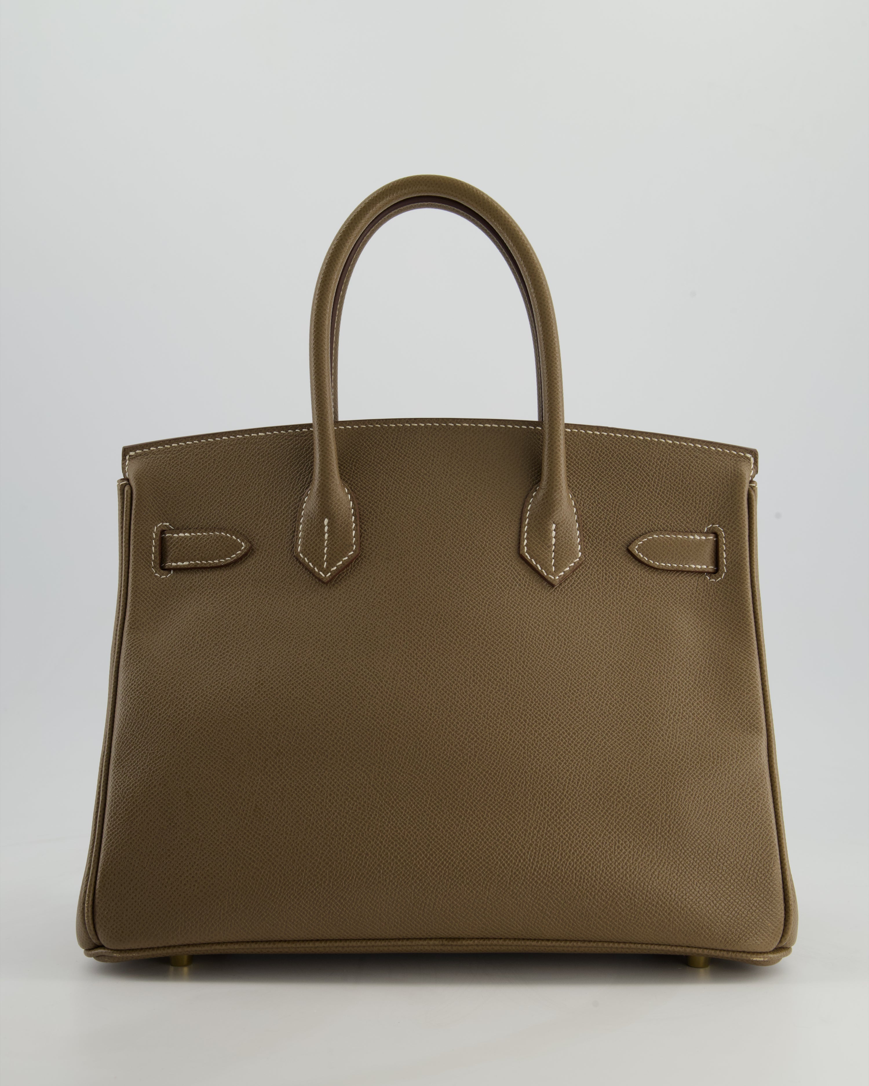 *FIRE PRICE* Hermès Birkin 30 Retourne Bag in Etoupe Epsom Leather with Gold Hardware