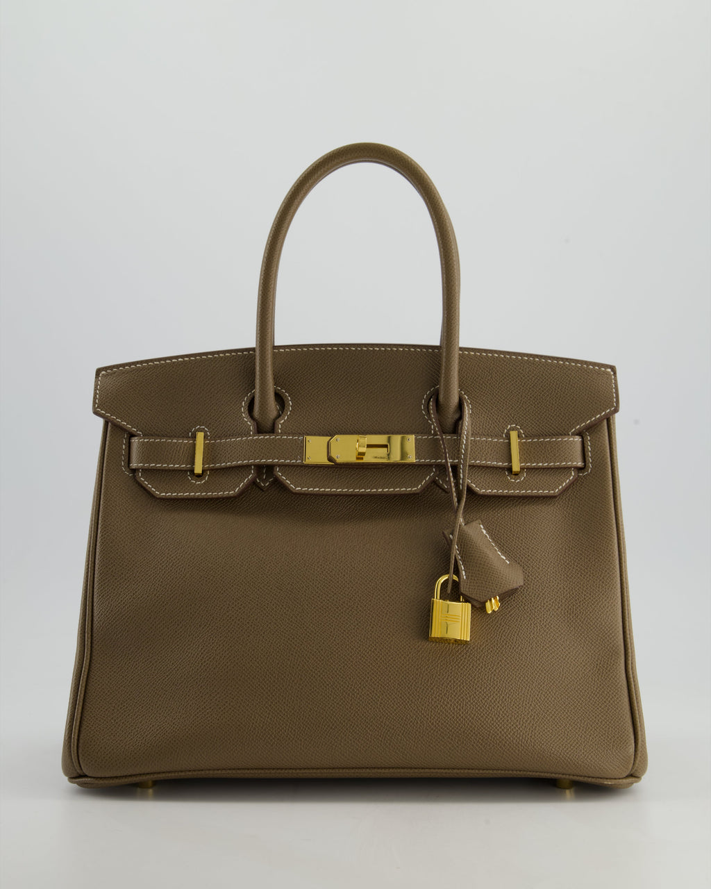 *FIRE PRICE* Hermès Birkin 30 Retourne Bag in Etoupe Epsom Leather with Gold Hardware
