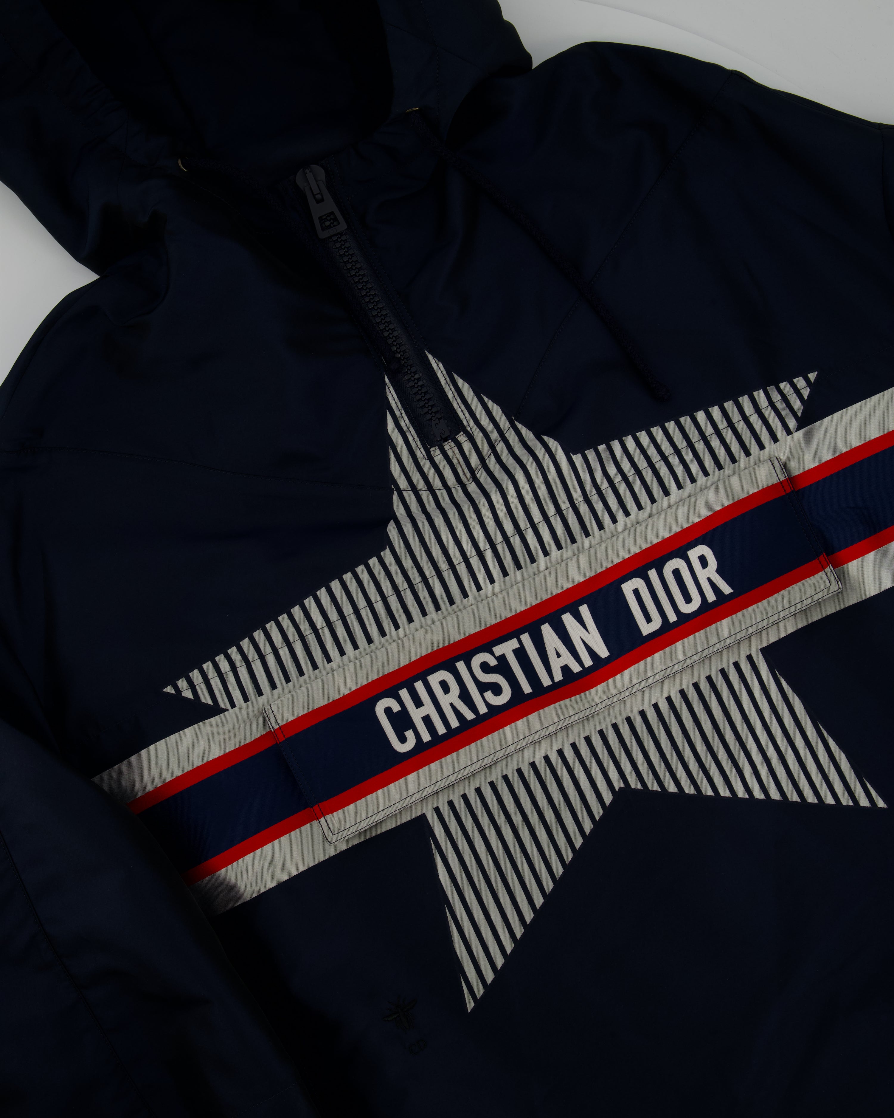 Christian Dior Hooded Dioralps Anorak in Navy with Dior Logo and Star Size XS (UK 6)
