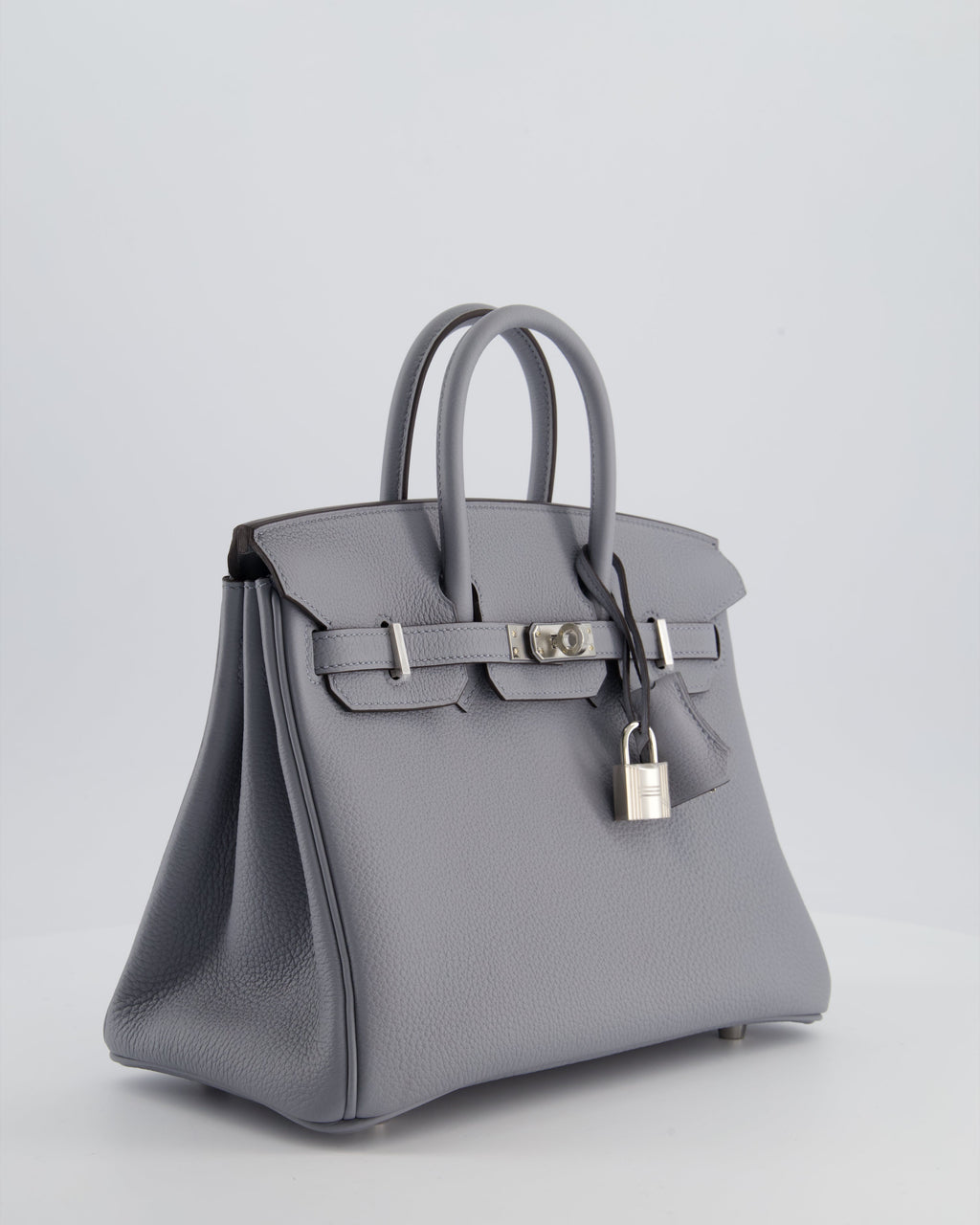 *RARE* Hermès Birkin 25 Retourne Bag in Gris Pantin Togo Leather with Palladium Hardware