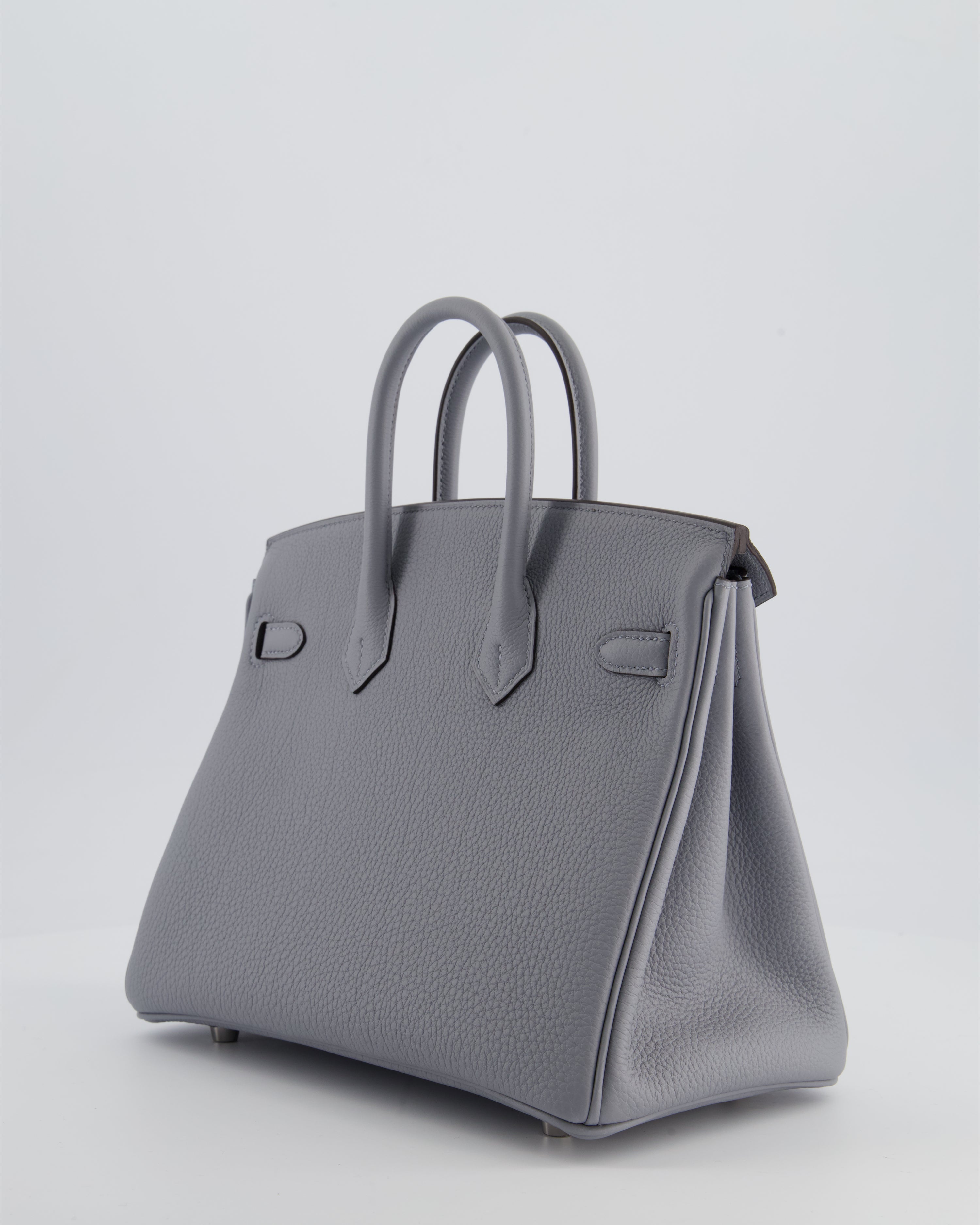 *RARE* Hermès Birkin 25 Retourne Bag in Gris Pantin Togo Leather with Palladium Hardware