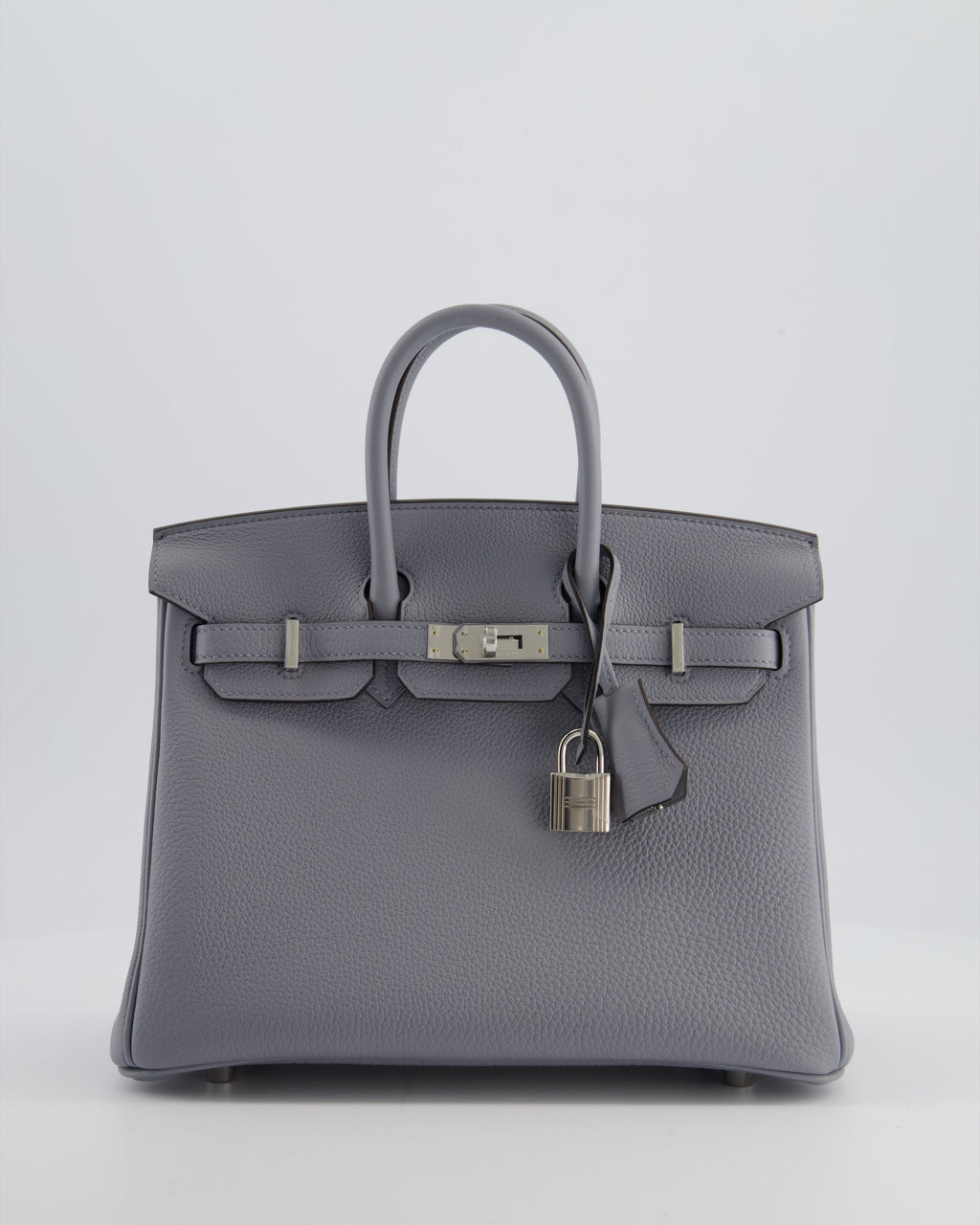 *RARE* Hermès Birkin 25 Retourne Bag in Gris Pantin Togo Leather with Palladium Hardware