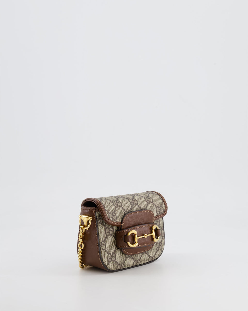 Gucci Beige and Brown GG Nano Horsebit Shoulder Bag with Gold Hardware RRP £1,240