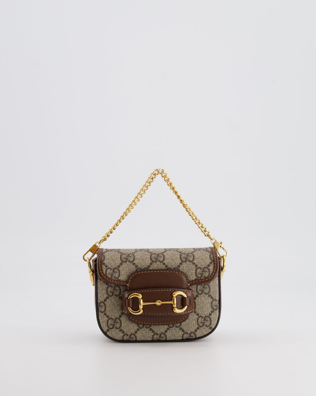 Gucci Beige and Brown GG Nano Horsebit Shoulder Bag with Gold Hardware RRP £1,240