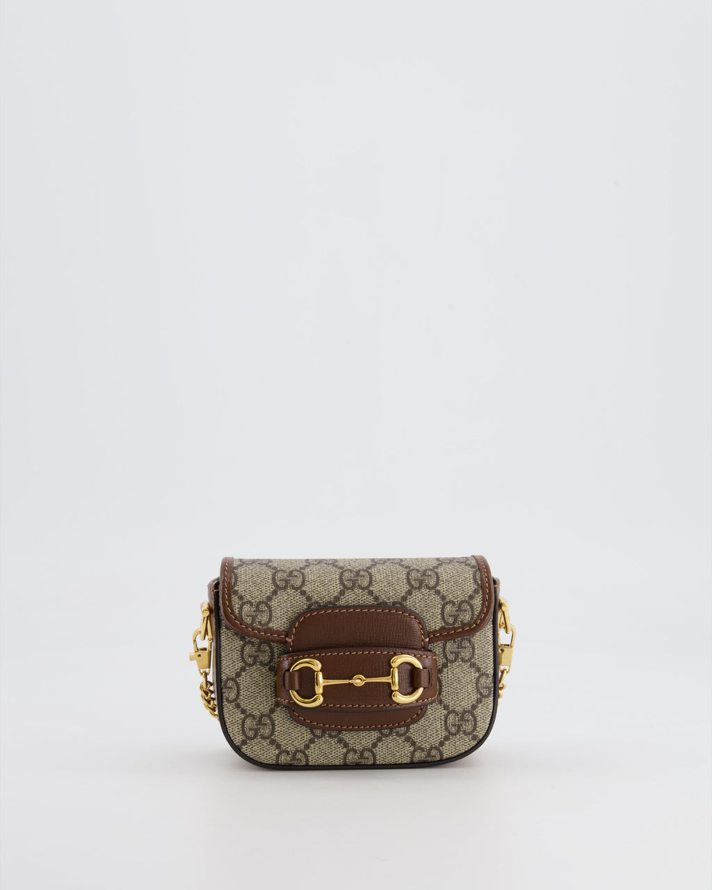 Gucci Beige and Brown GG Nano Horsebit Shoulder Bag with Gold Hardware RRP £1,240