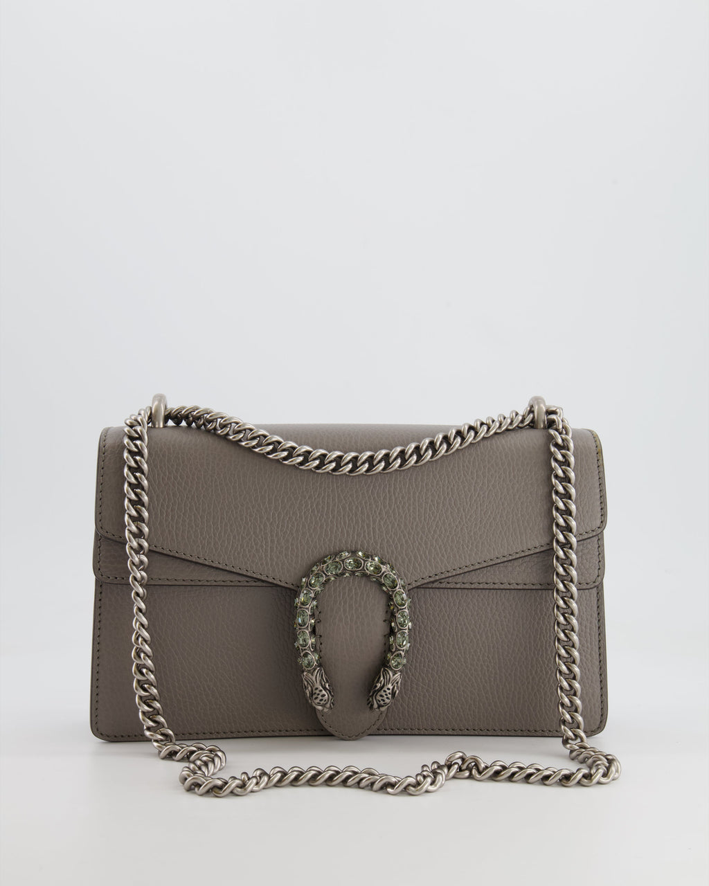 Gucci Grey Leather Medium Dionysus Shoulder Bag with Silver and Crystal Hardware RRP £2,630