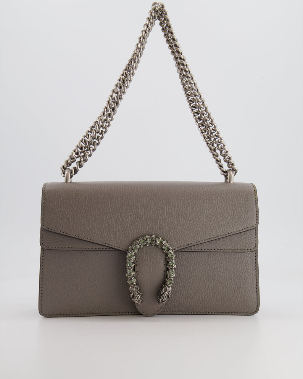 Gucci Grey Leather Medium Dionysus Shoulder Bag with Silver and Crystal Hardware RRP £2,630