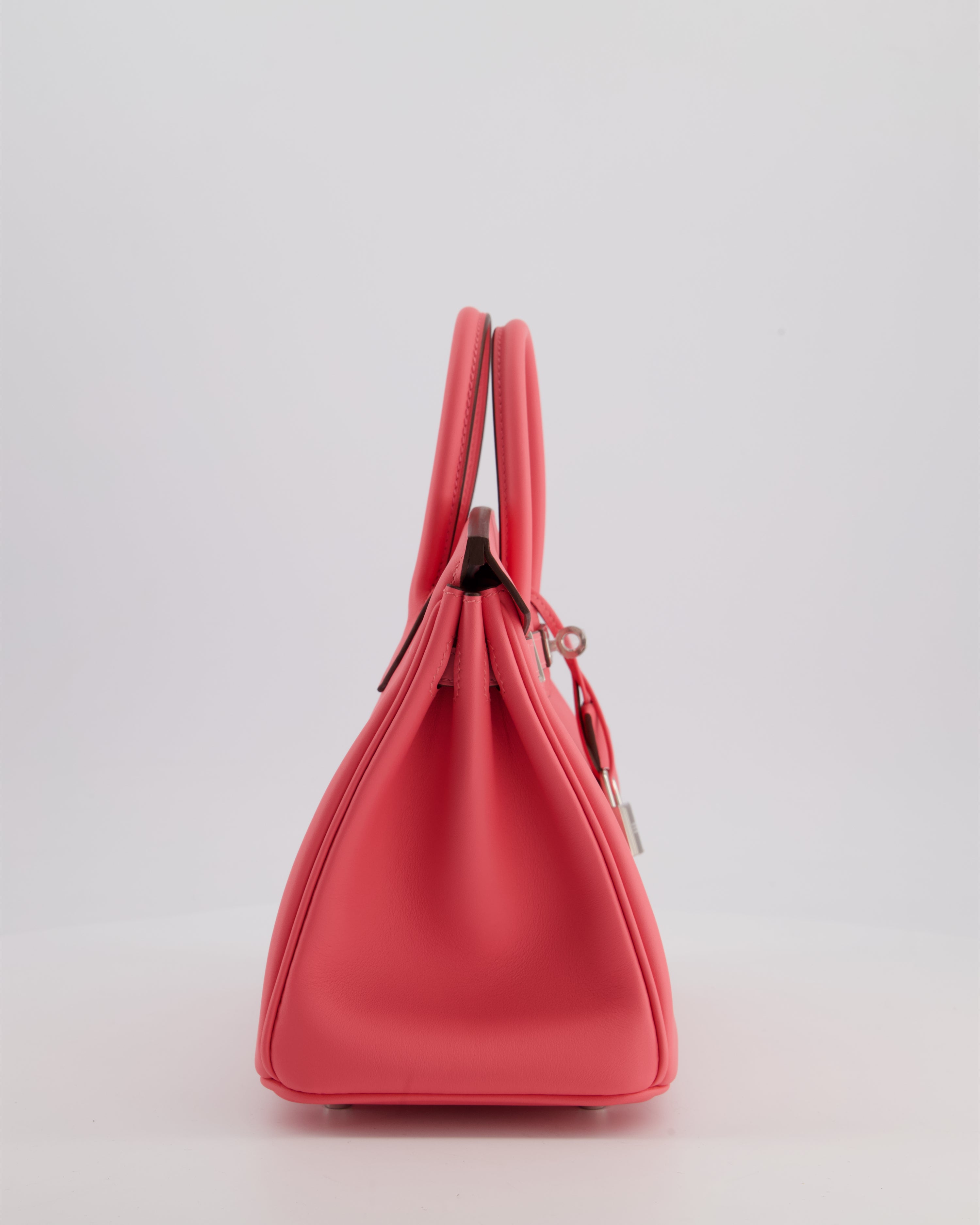 Hermès Birkin 25 Retourne Bag in Rose Azalee Swift Leather with Palladium Hardware