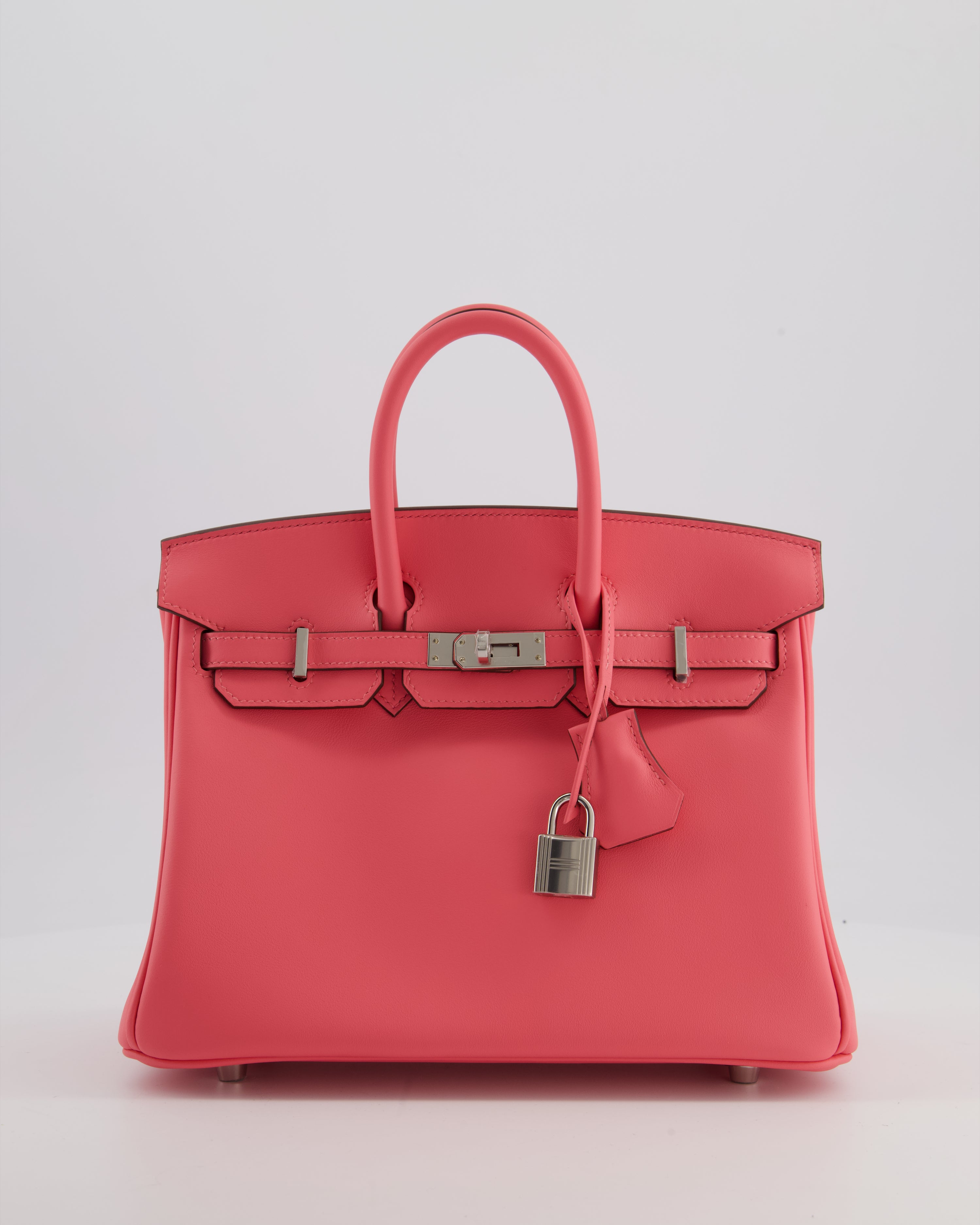 Hermès Birkin 25 Retourne Bag in Rose Azalee Swift Leather with Palladium Hardware
