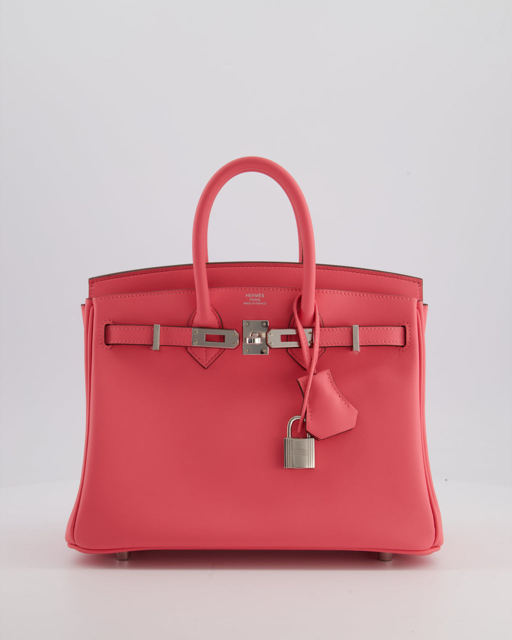 Hermès Birkin 25 Retourne Bag in Rose Azalee Swift Leather with Palladium Hardware