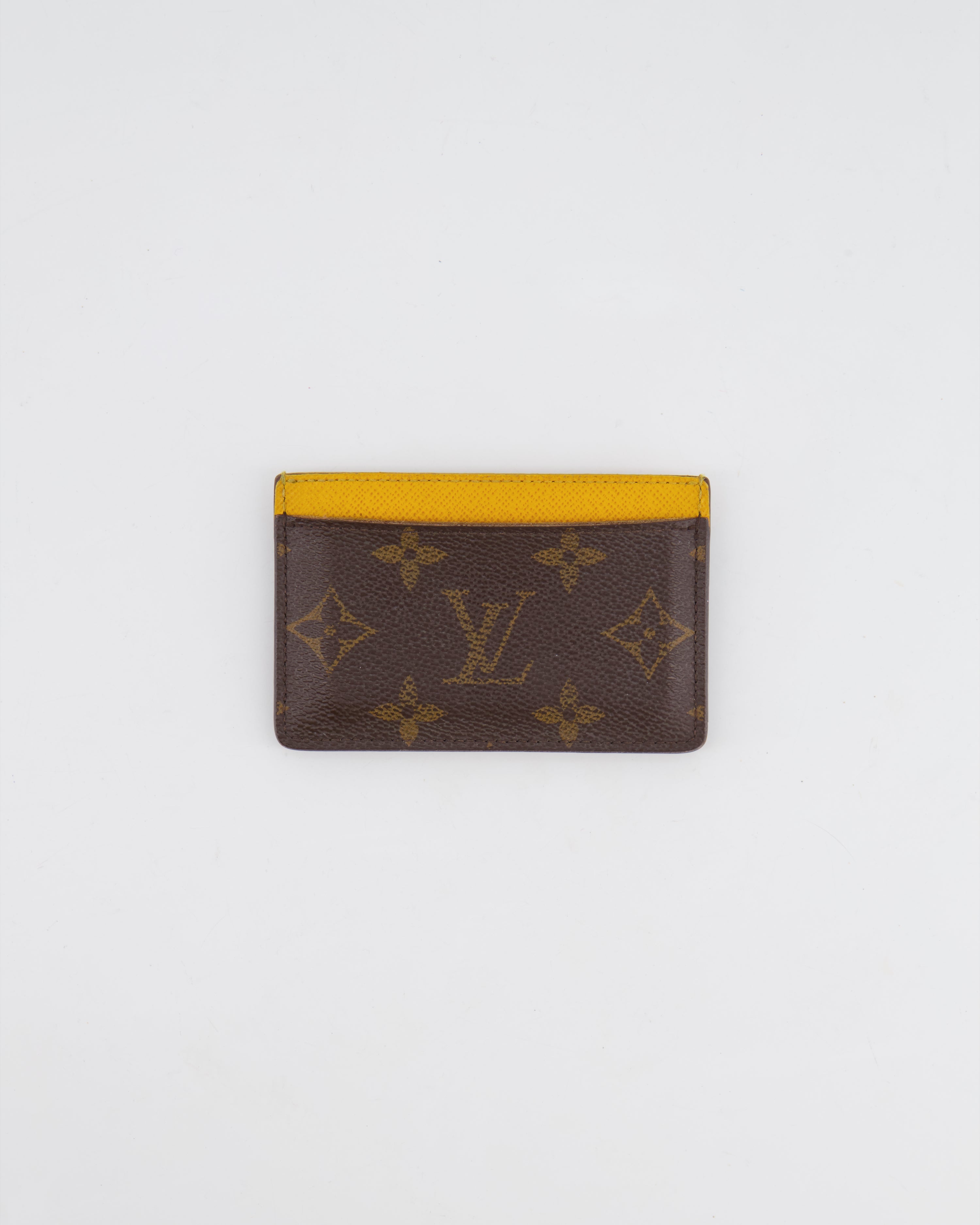 Louis Vuitton Brown Monogram Canvas holder with Yellow Interior