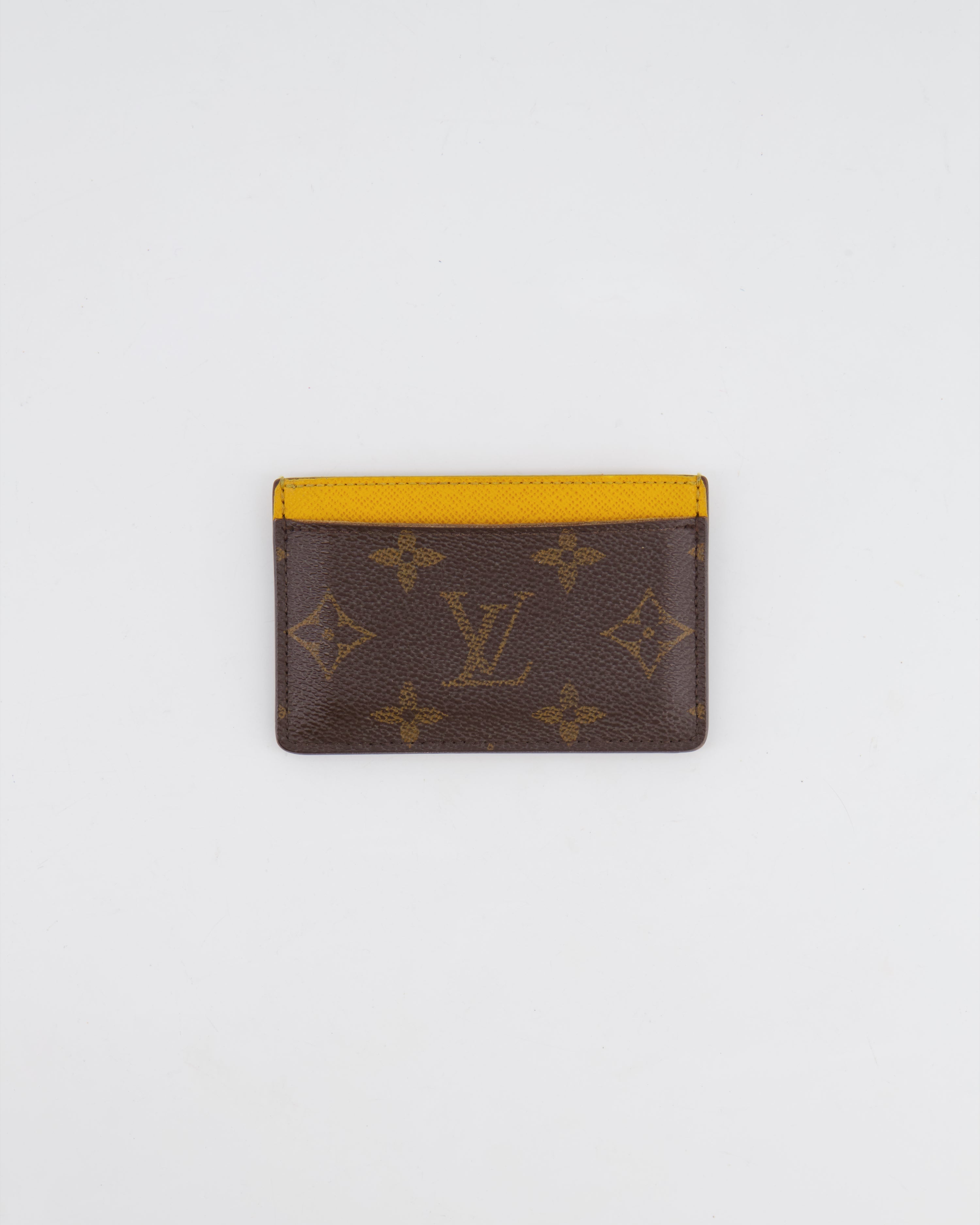 Louis Vuitton Brown Monogram Canvas holder with Yellow Interior