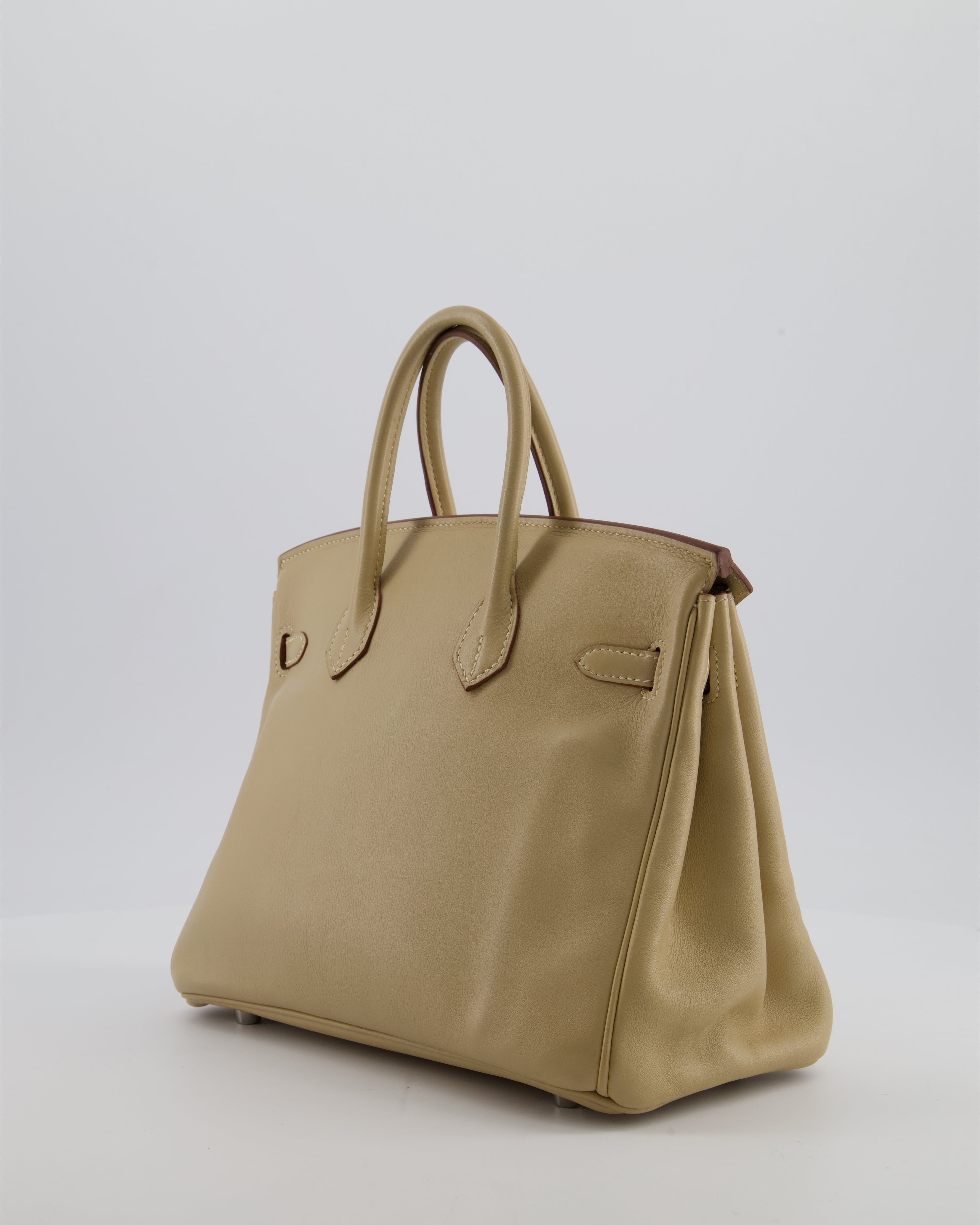 *FIRE PRICE* Hermès Birkin 25 Retourne Bag in Parchemin Swift Leather with Palladium Hardware