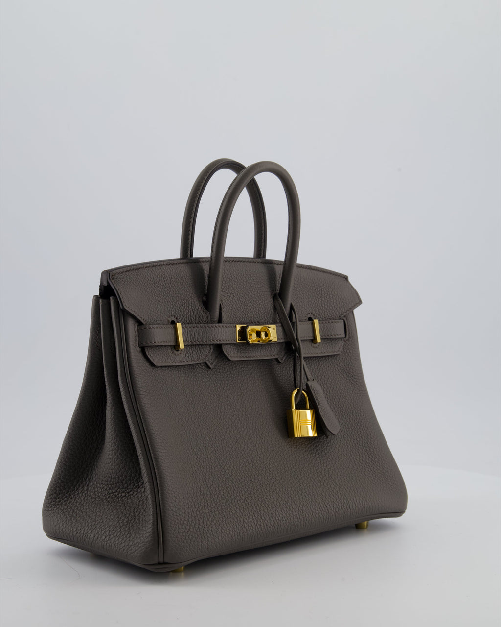 Hermès Birkin 25 Retourne Bag in Gris Etain Togo Leather with Gold Hardware