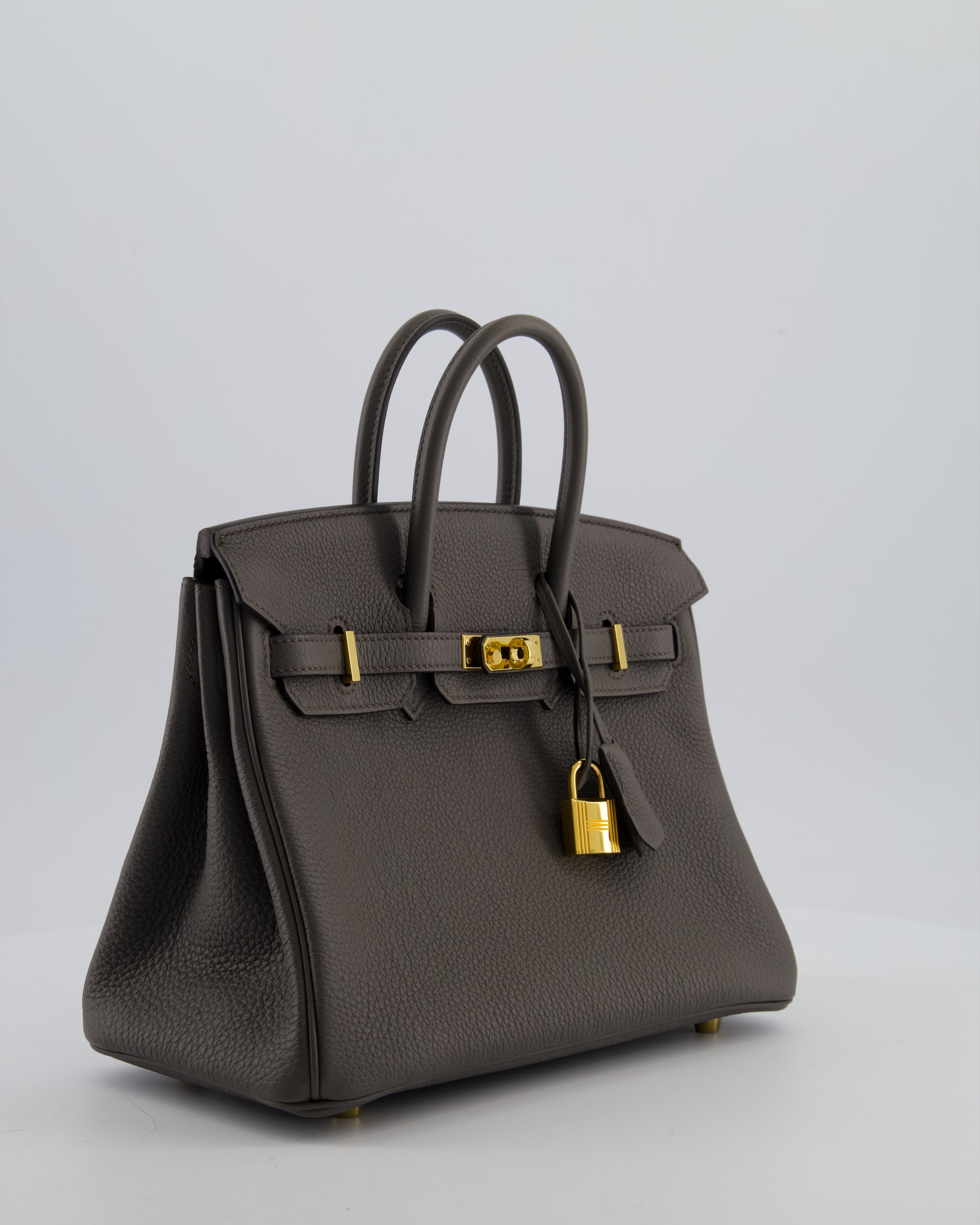 Hermès Birkin 25 Retourne Bag in Gris Etain Togo Leather with Gold Hardware