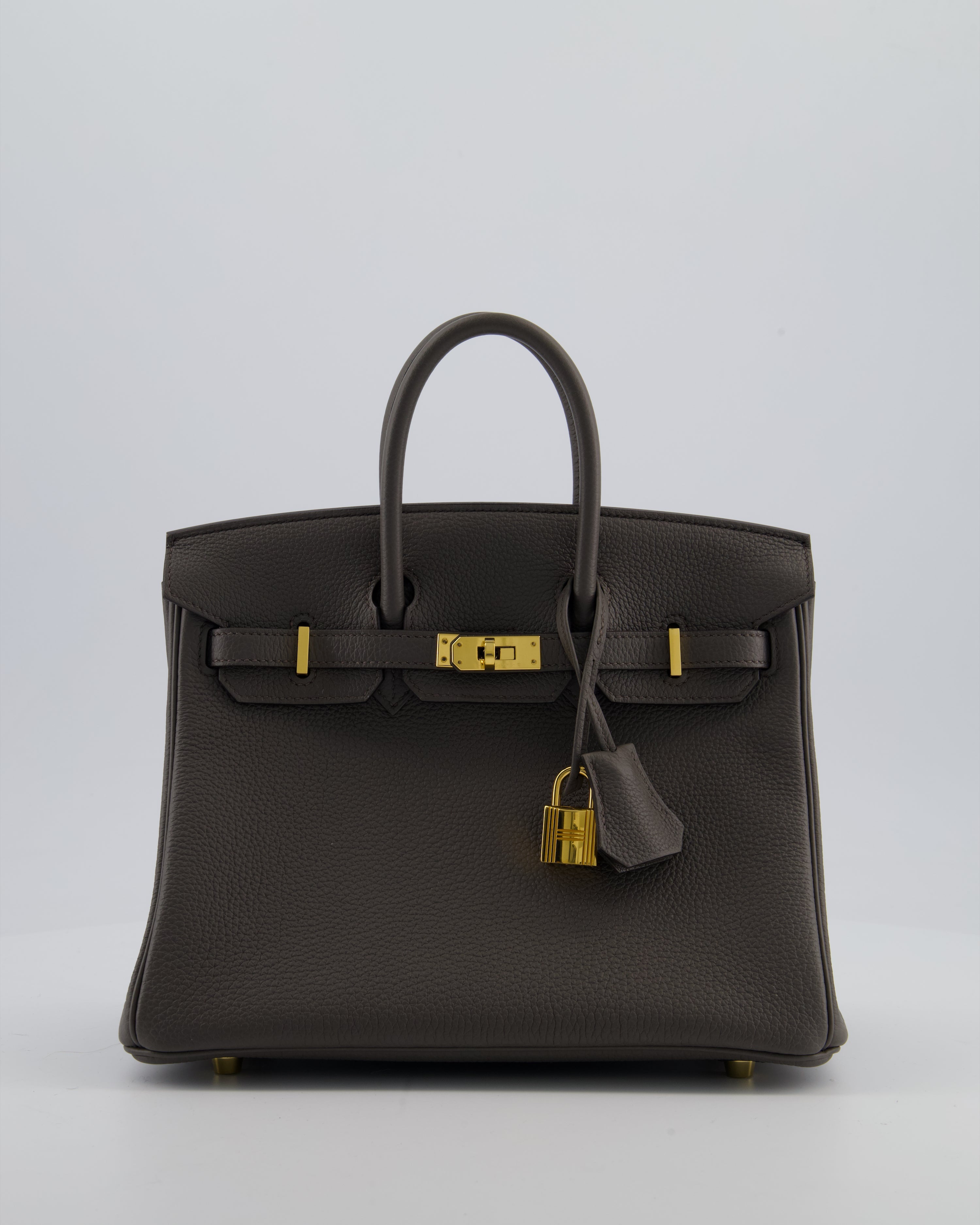Hermès Birkin 25 Retourne Bag in Gris Etain Togo Leather with Gold Hardware