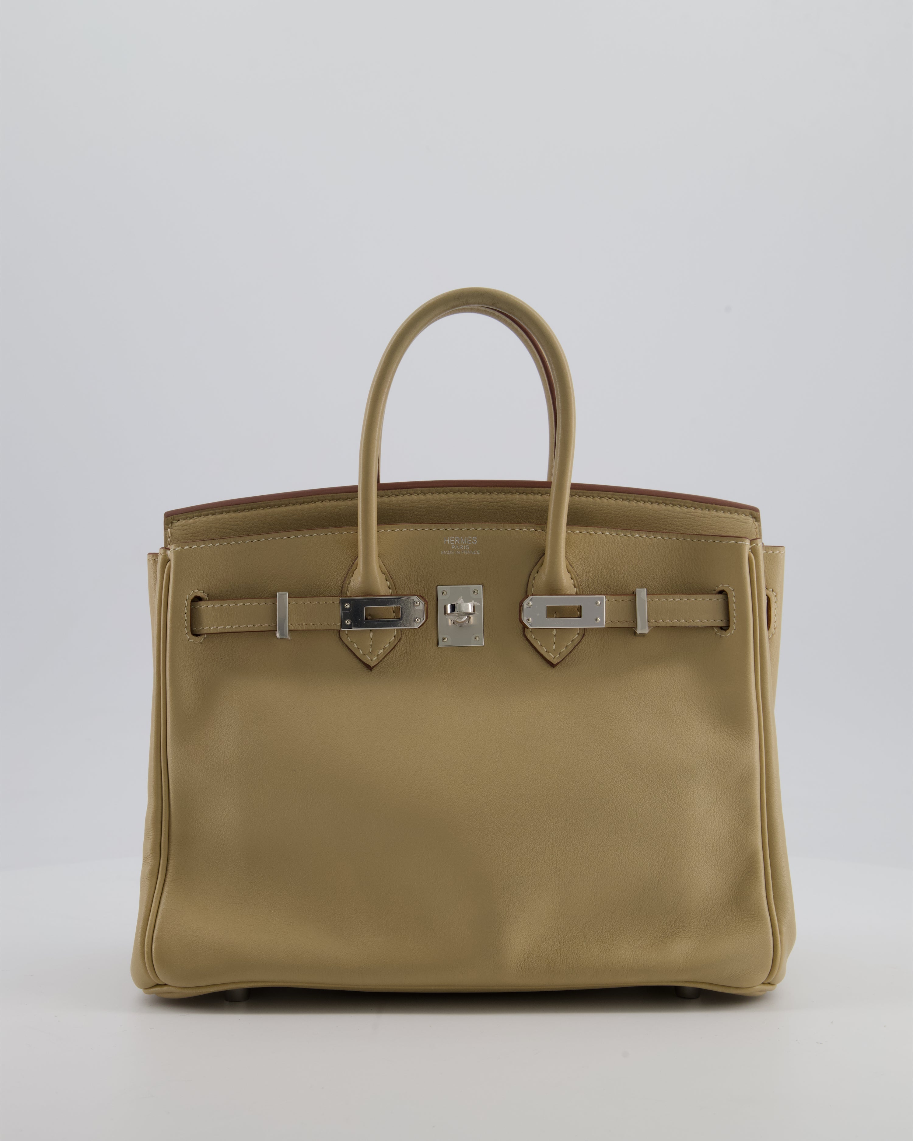*FIRE PRICE* Hermès Birkin 25 Retourne Bag in Parchemin Swift Leather with Palladium Hardware