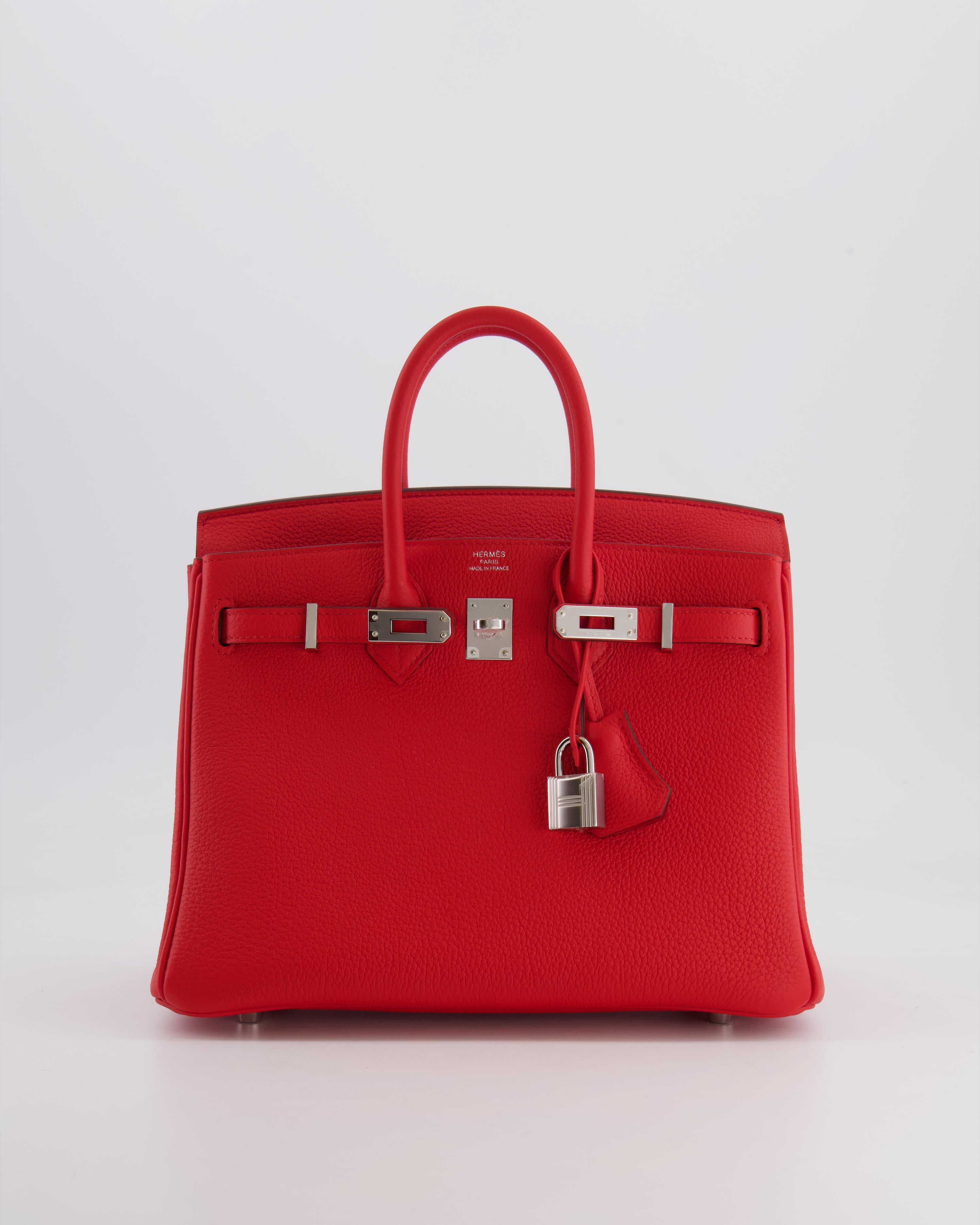 Hermès Birkin 25 Retourne Bag in Rouge de Coeur Togo Leather with Palladium Hardware