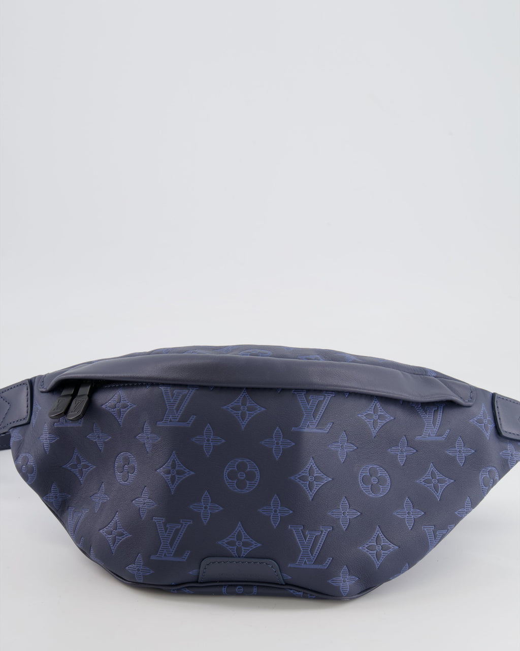Louis Vuitton Blue Leather Monogram Shadow Discovery Bum Bag with Black Hardware RRP £1,730