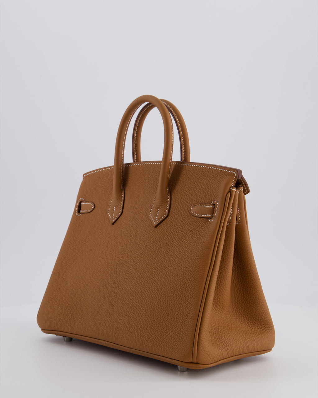 *RARE* Hermès Birkin 25 Retourne Bag in Gold Togo Leather with Brushed Palladium Hardware