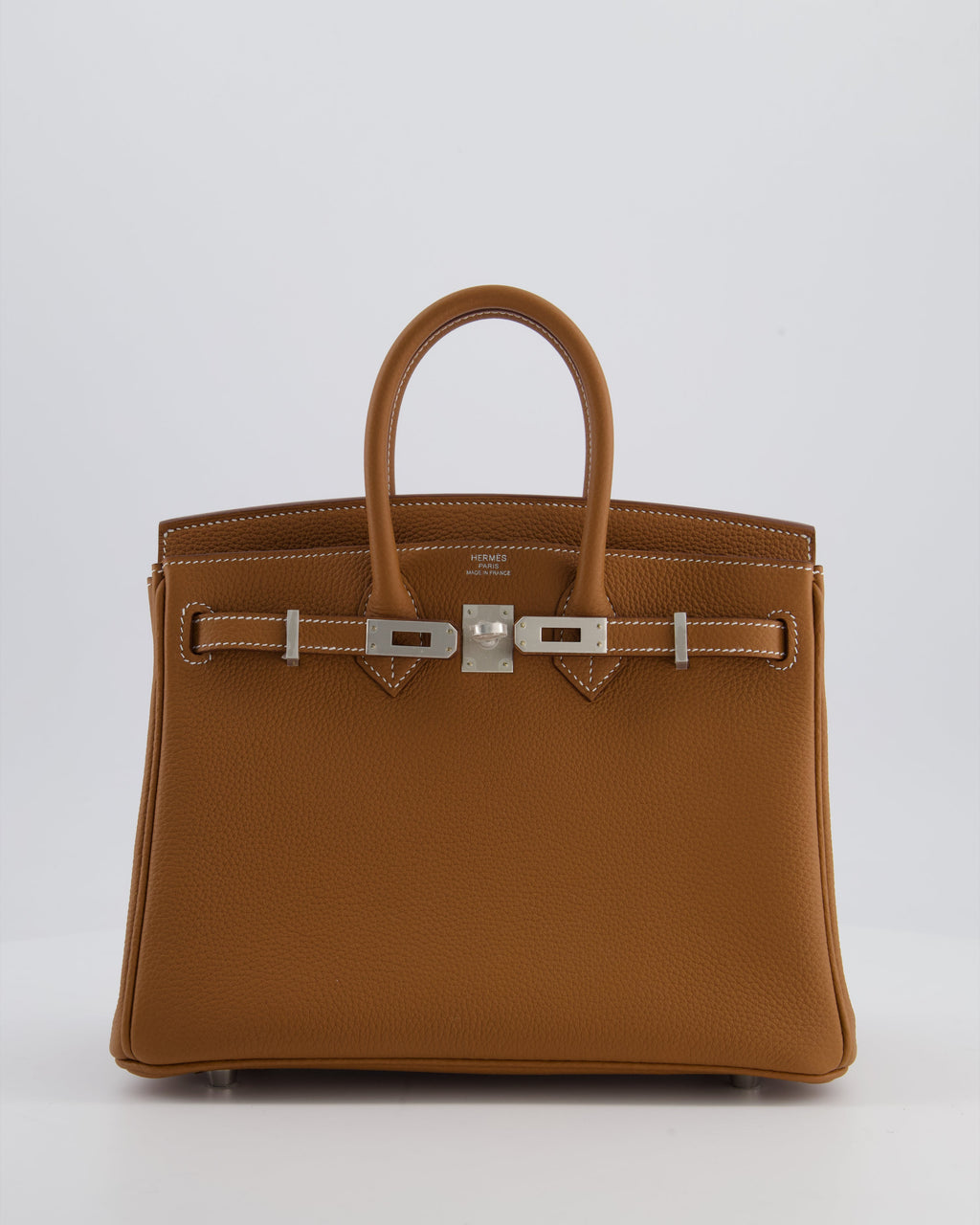 *RARE* Hermès Birkin 25 Retourne Bag in Gold Togo Leather with Brushed Palladium Hardware