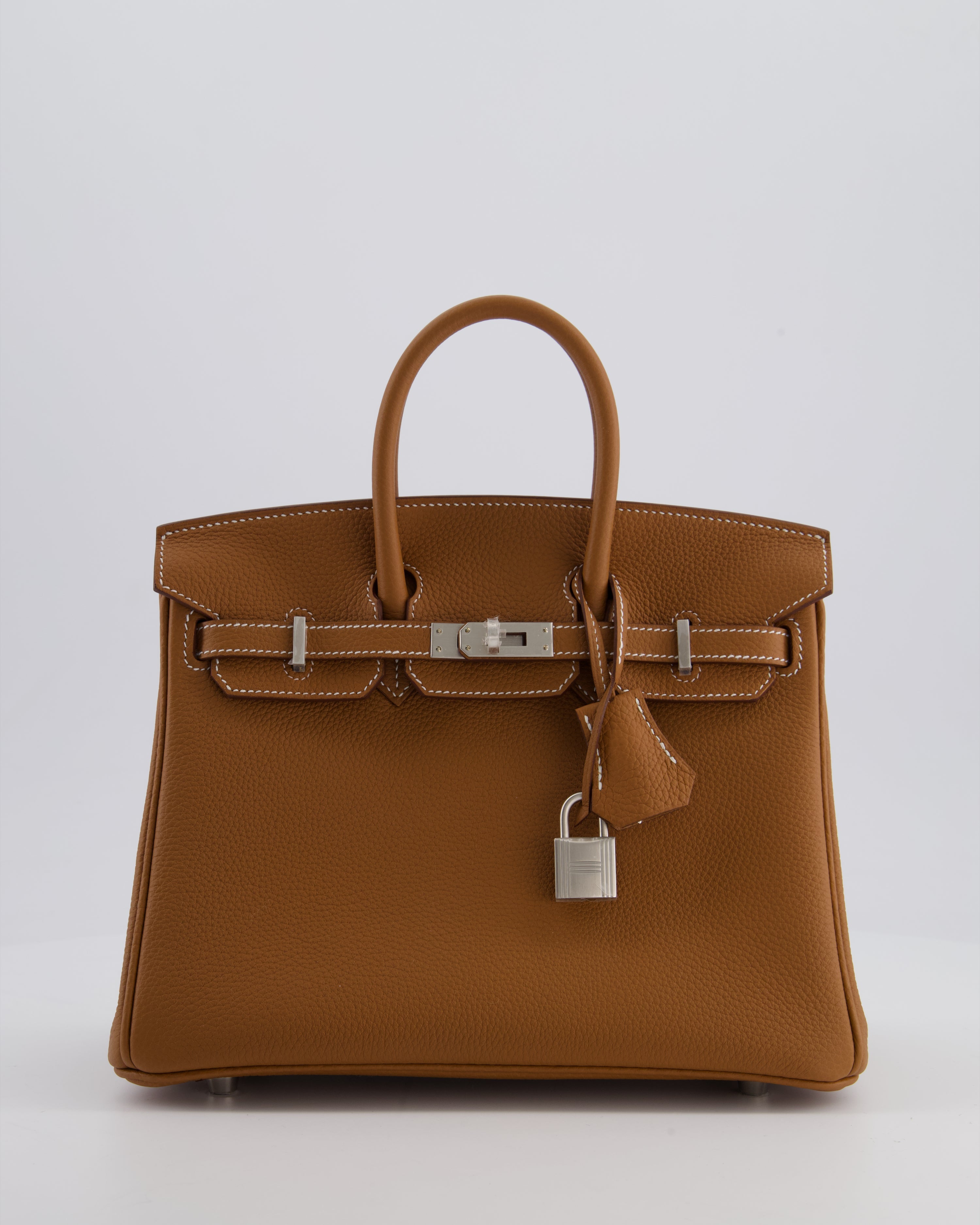 *RARE* Hermès Birkin 25 Retourne Bag in Gold Togo Leather with Brushed Palladium Hardware